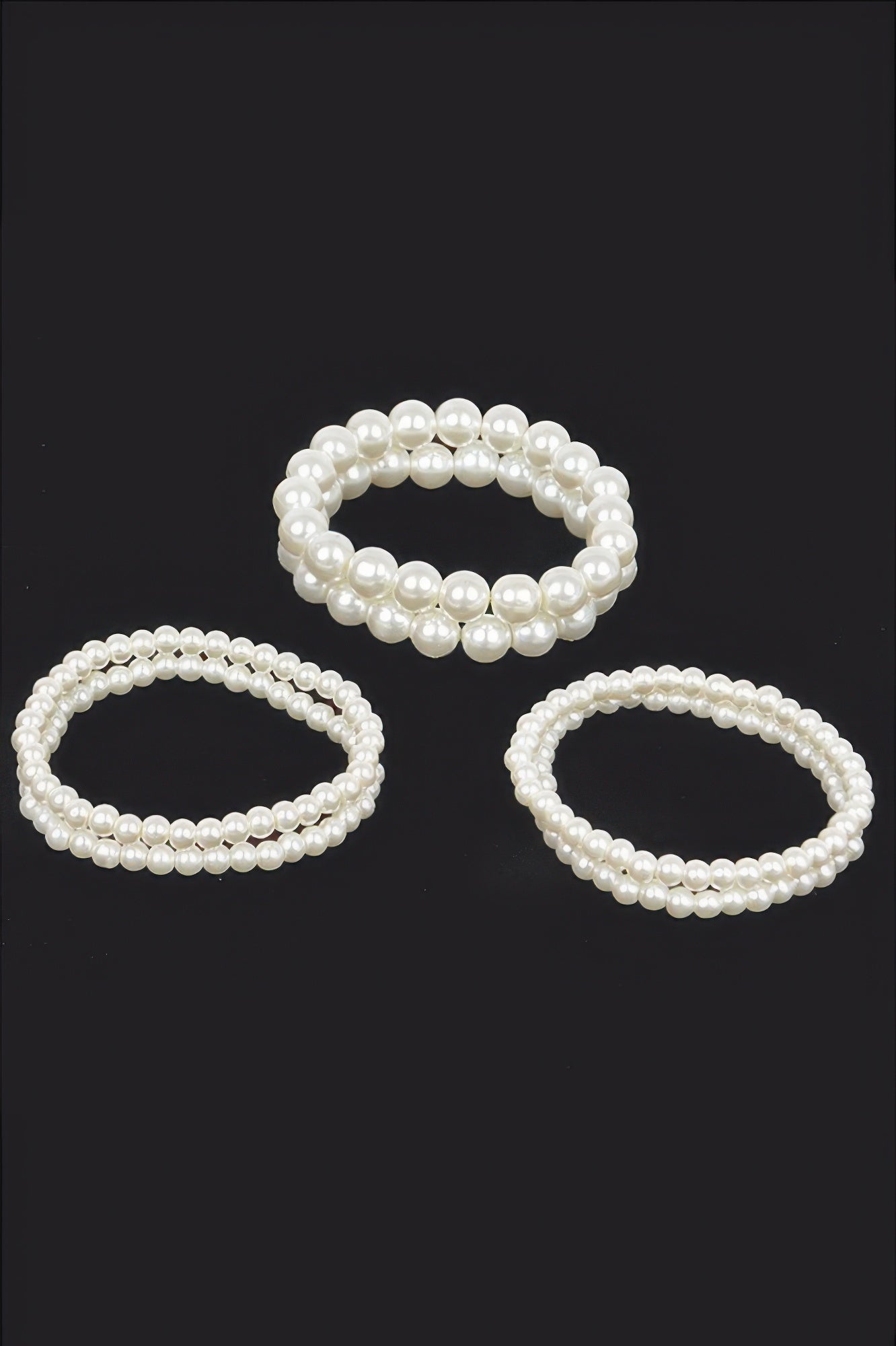 Cream Multi-Strand Faux Pearl Stretch Bracelet Secondary image