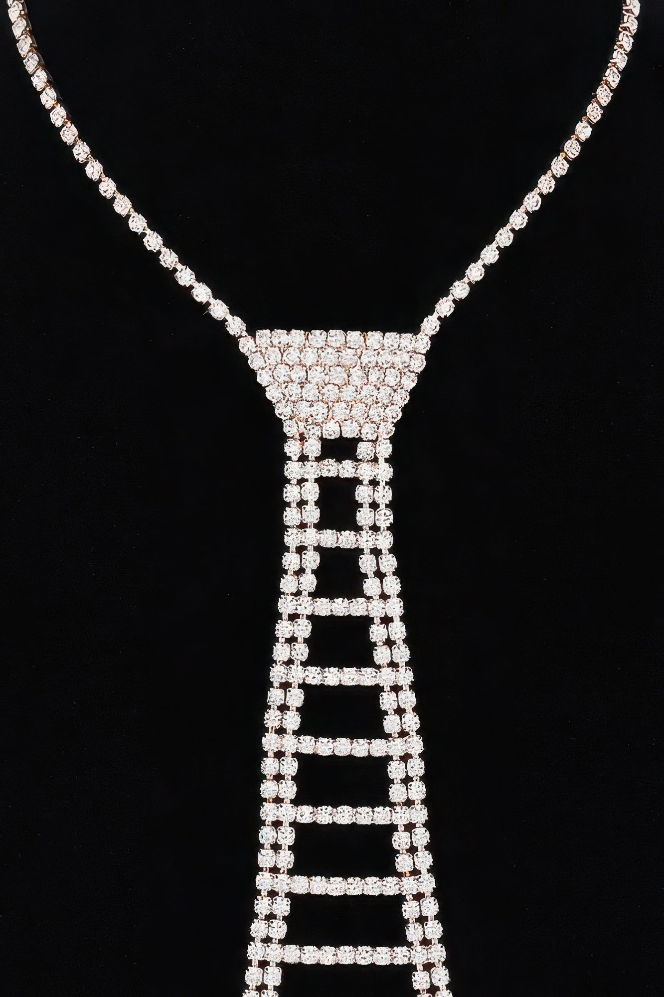 Rhinestone Statement Necktie Necklace Secondary image