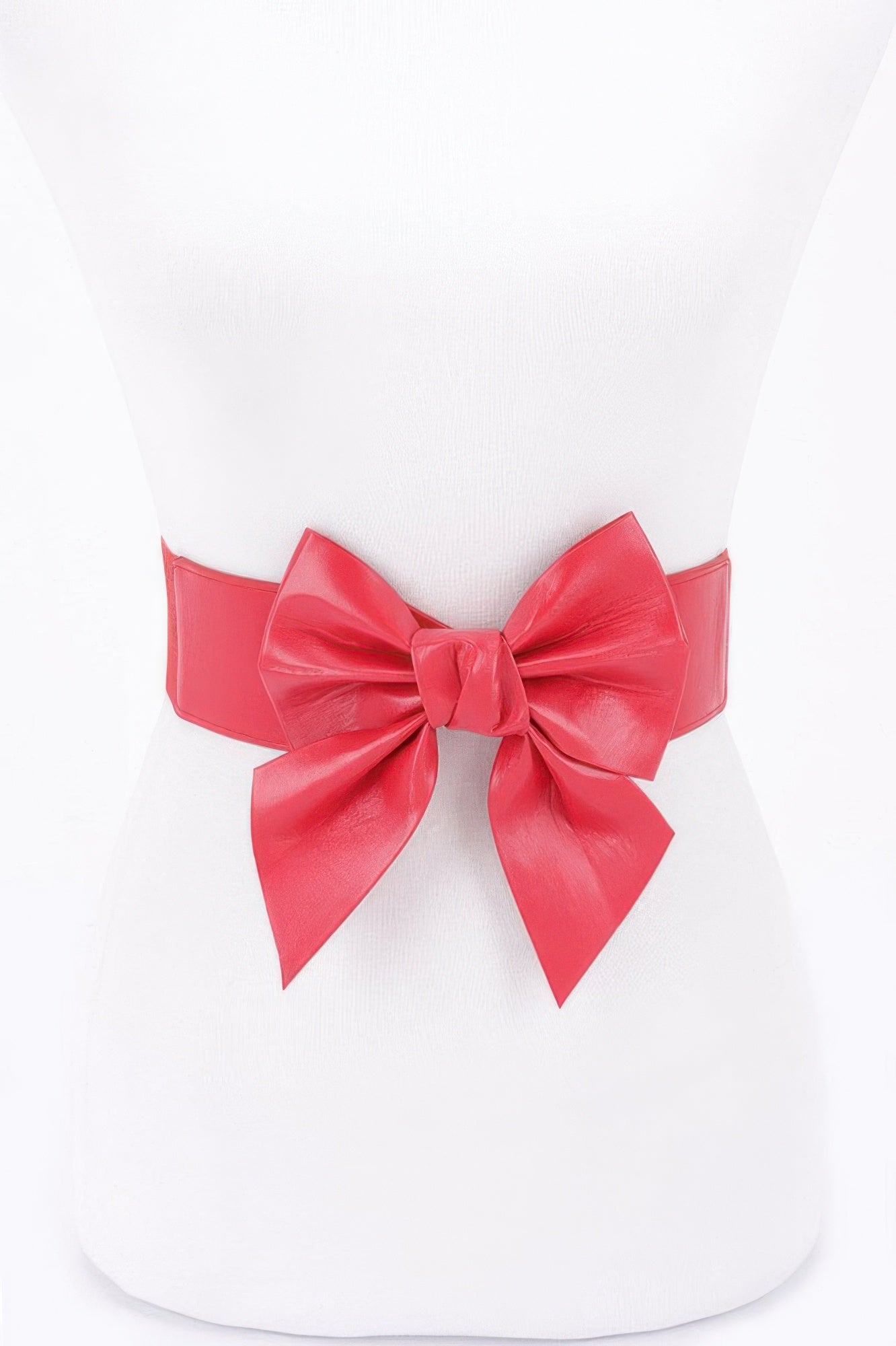 Wide Faux Leather Bow Belt Secondary image
