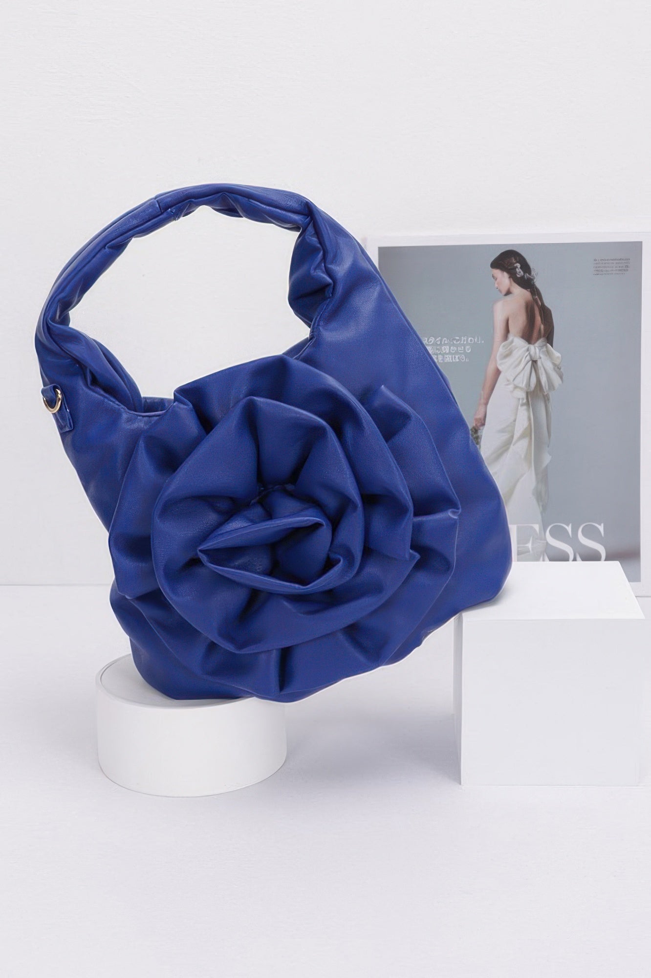 Faux Leather Floral Shoulder Bag With Chain Strap Secondary image