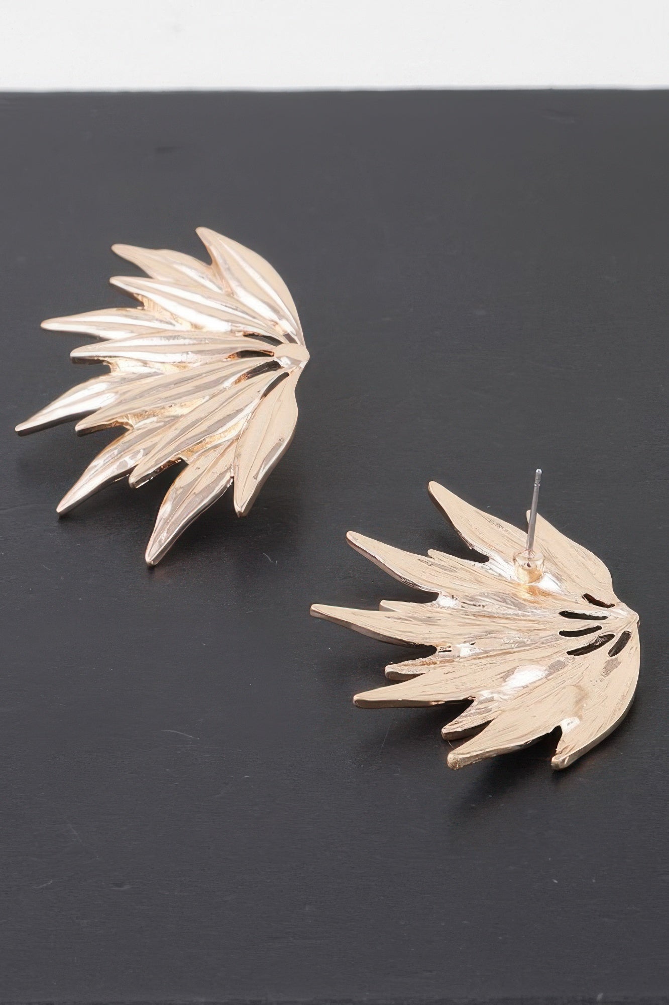 Sculpted Petal Wing Statement Earrings Secondary image