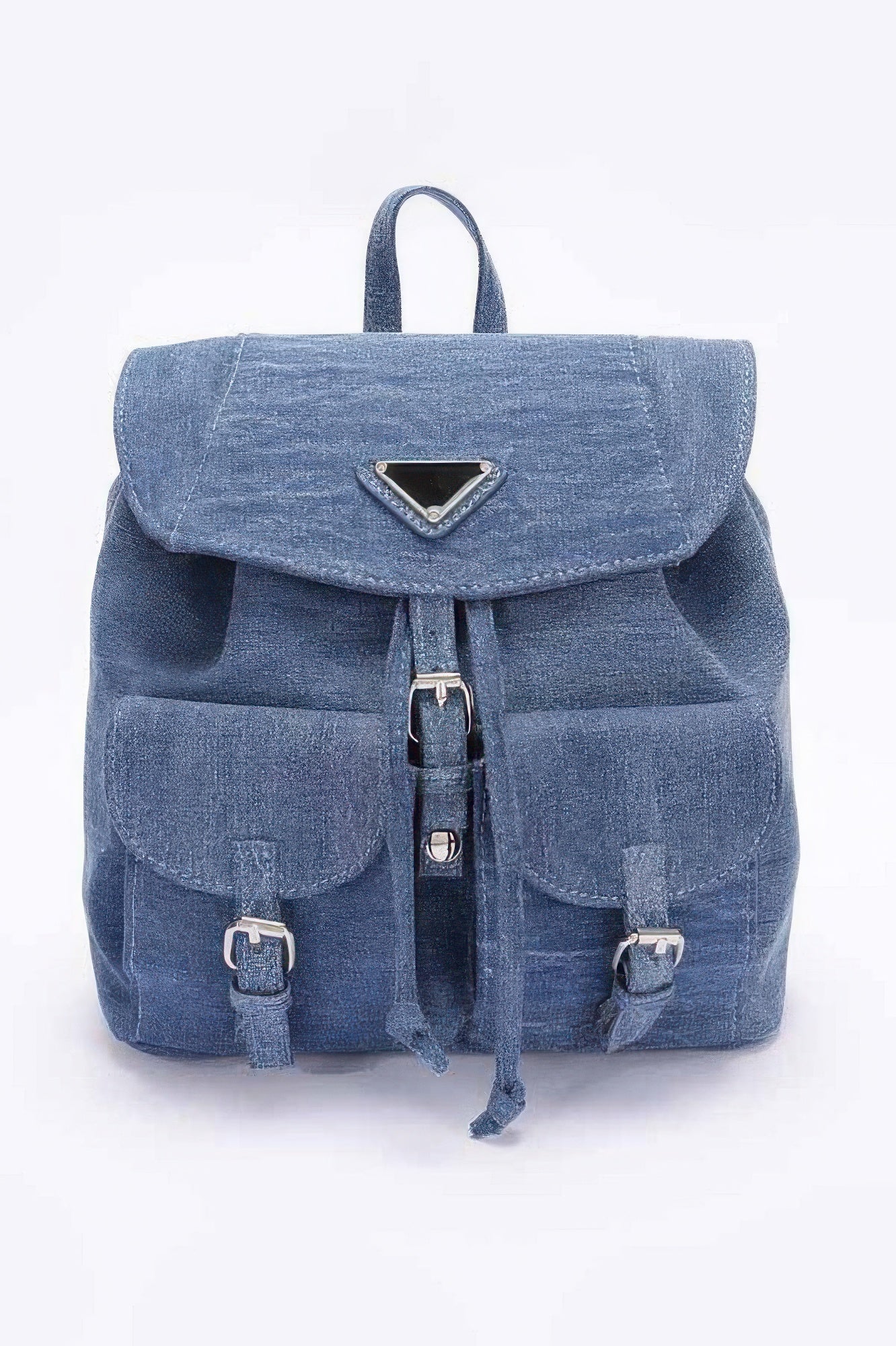 Denim Two-Pocket Buckle Backpack Secondary image