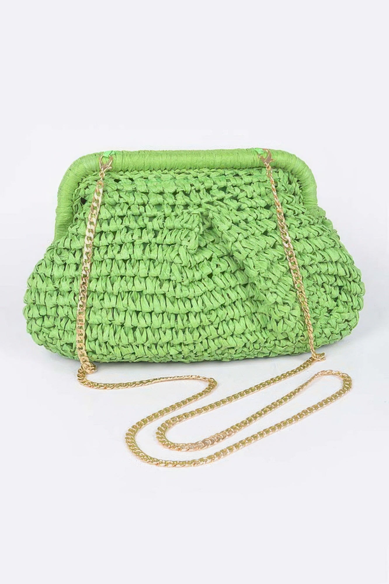 Textured Woven Chain Strap Clutch Secondary image