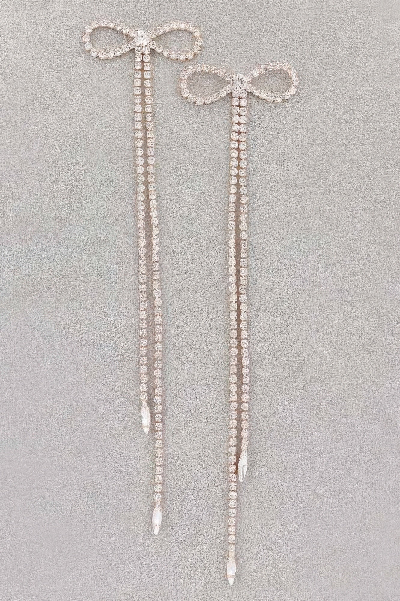 Bow Fringe Statement Earrings with Long Chain Drops Secondary image