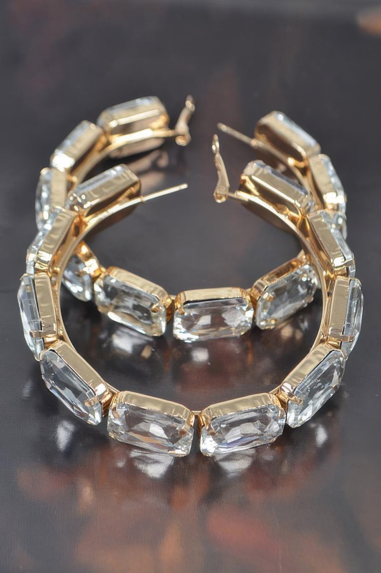 Statement Stone Hoop Earrings Secondary image