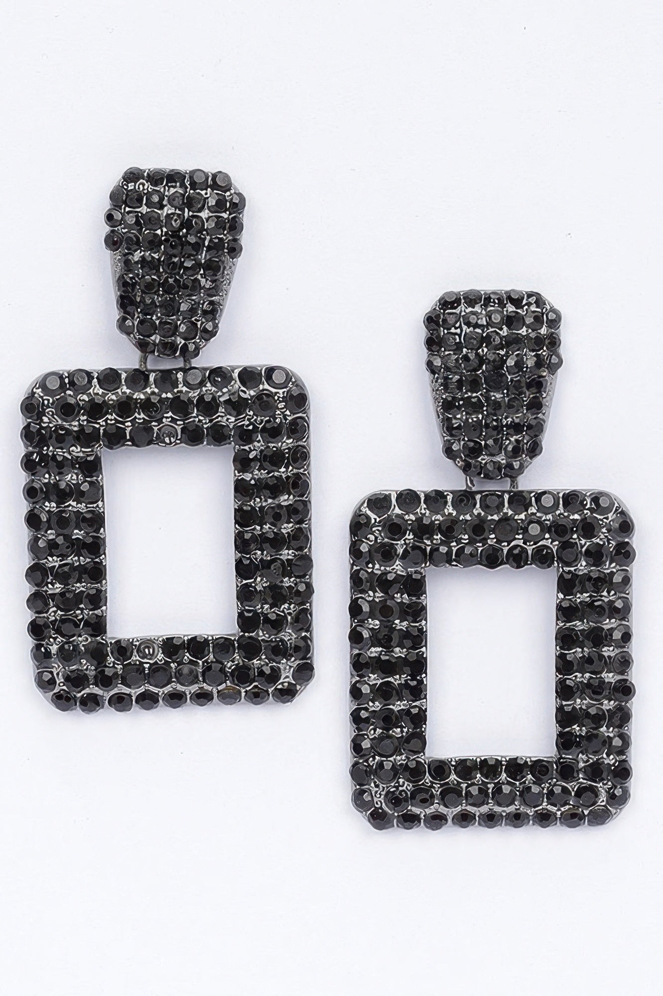 Rectangular Embellished Drop Earrings Secondary image