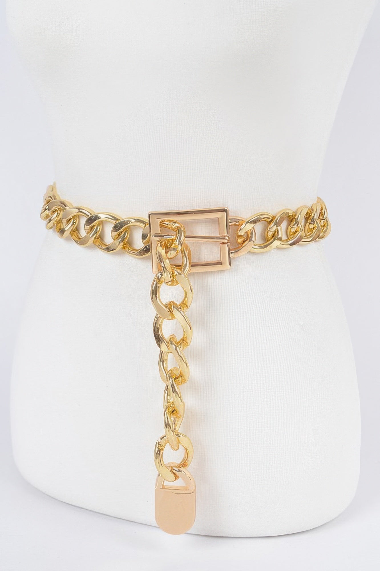 Chunky Gold Chain Belt with Extended Link Closure Secondary image