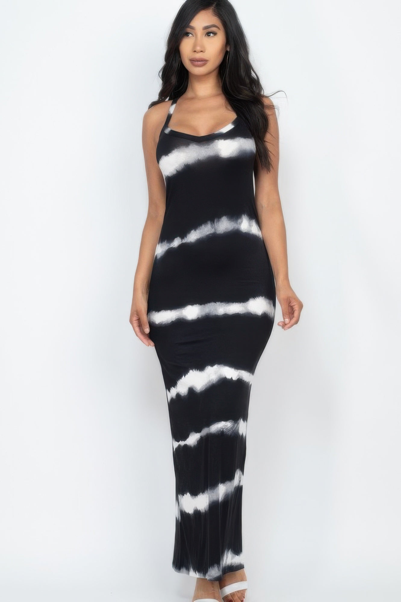 Tie-Dye Stripe Spaghetti Strap Maxi Dress Secondary image