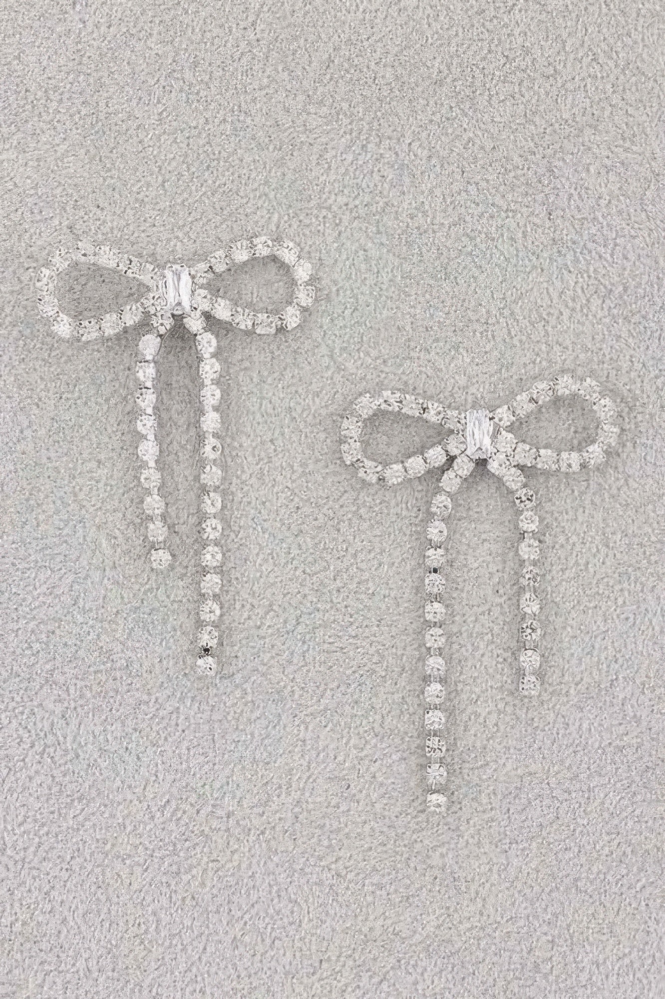Rhinestone Bow Drop Earrings Secondary image