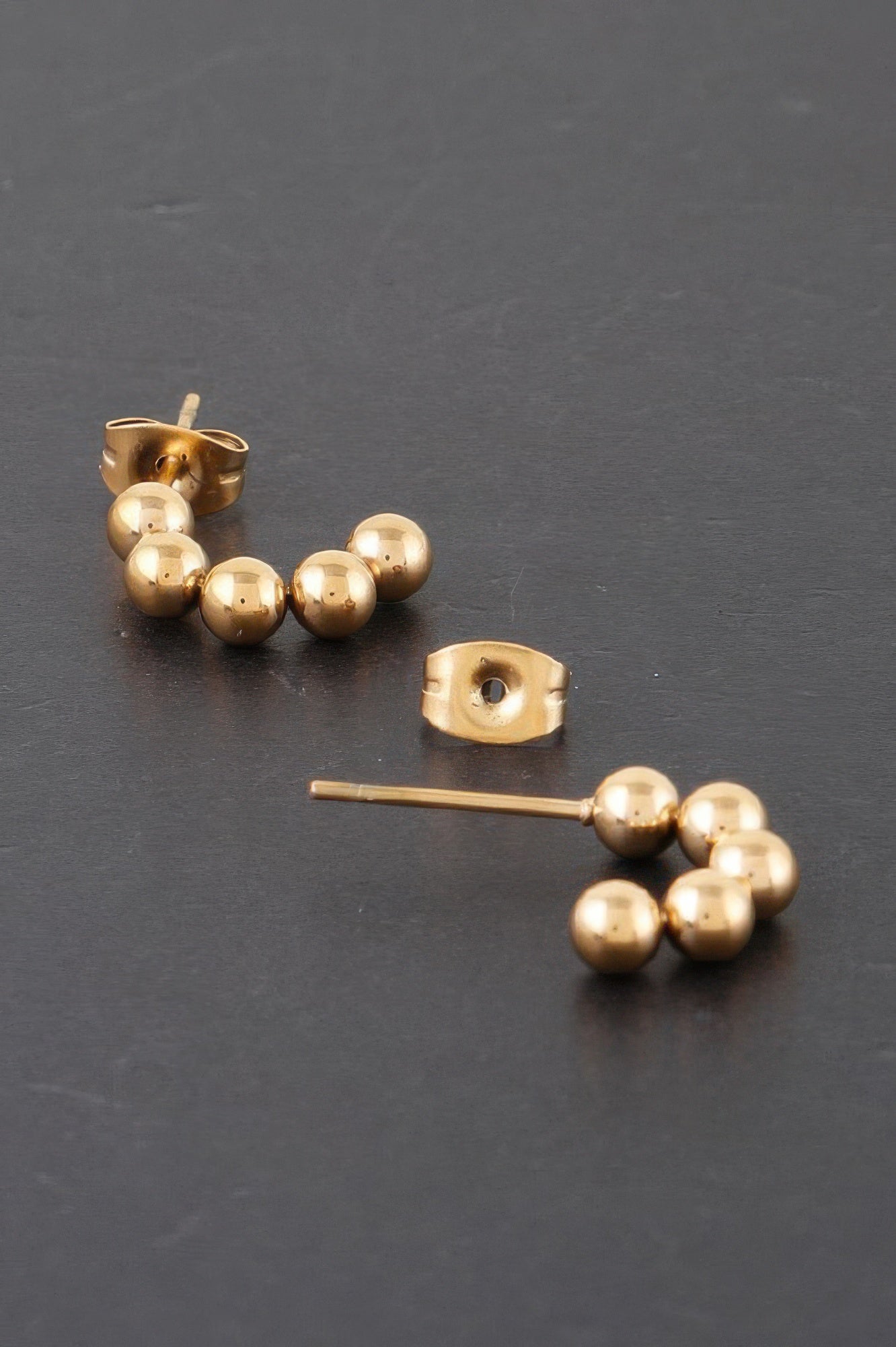 Metal Bead Ball Stud Earrings Secondary image