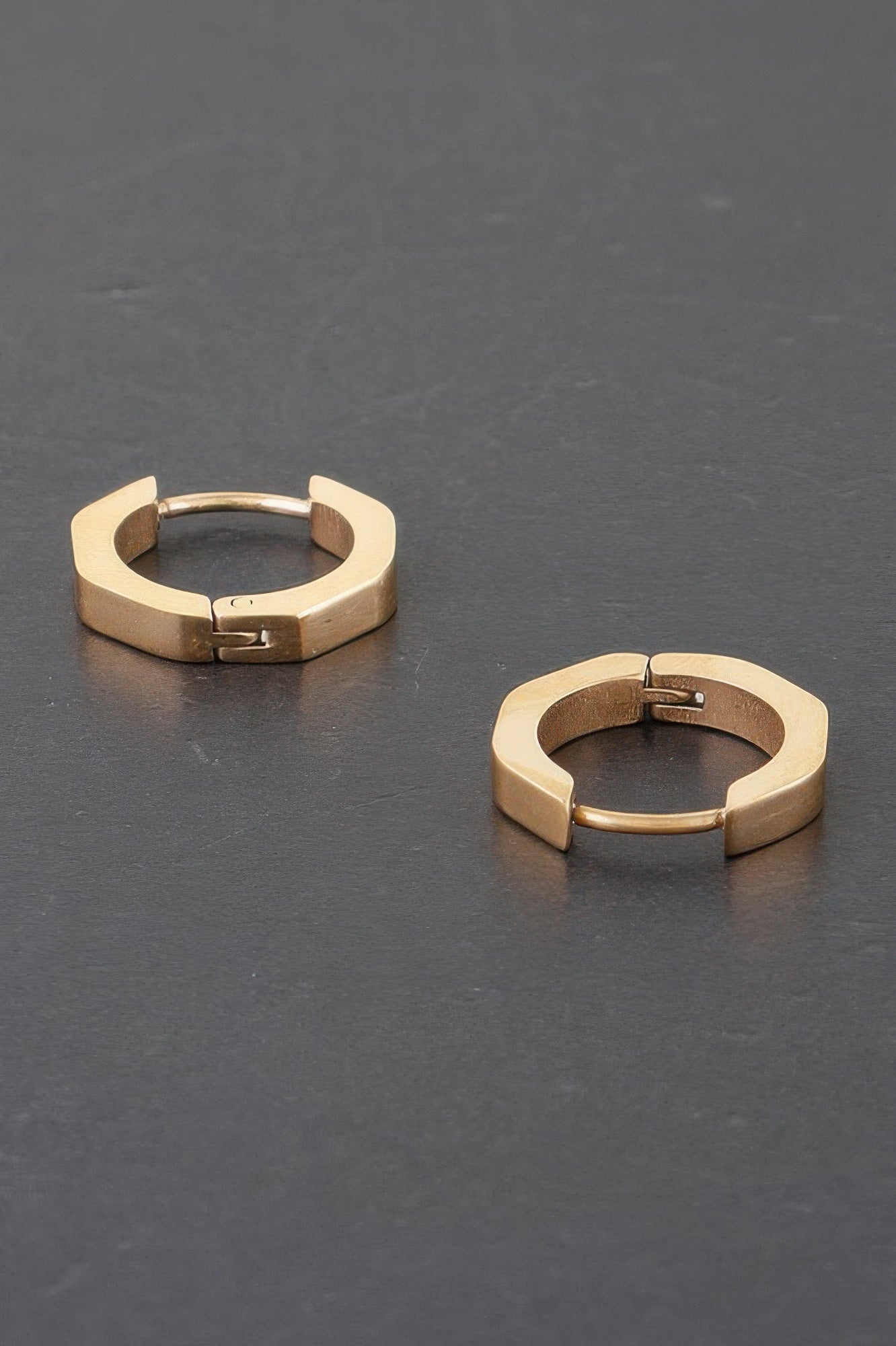 Polished Metal Hoop Earrings Secondary image