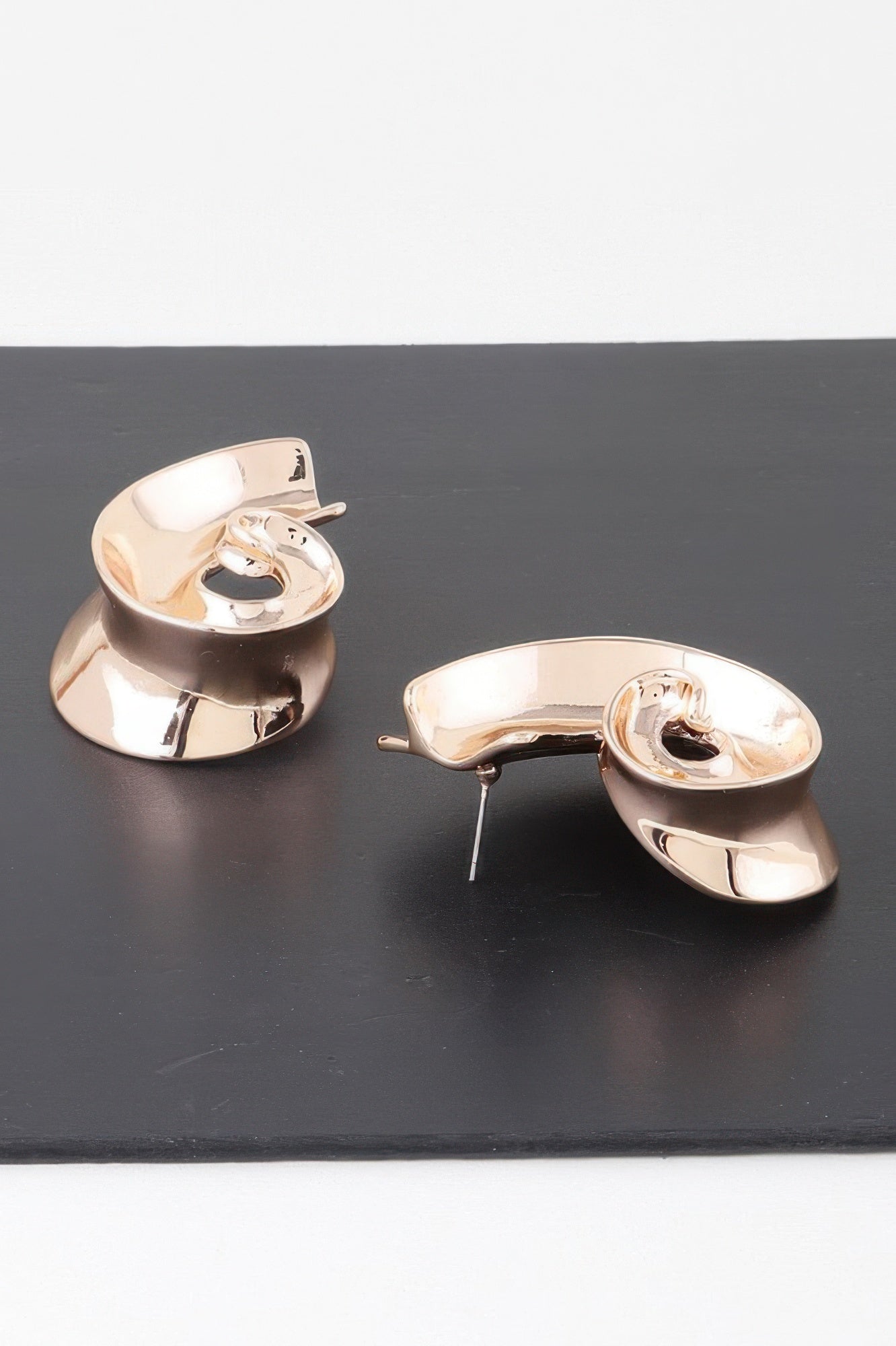 Gold-Tone Conch Swirl Statement Earrings Secondary image