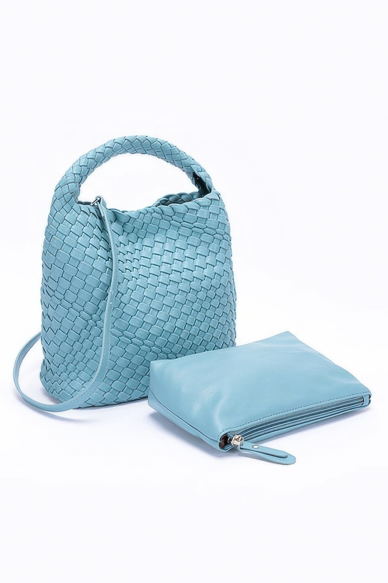 Woven Handbag and Matching Clutch Set Secondary image