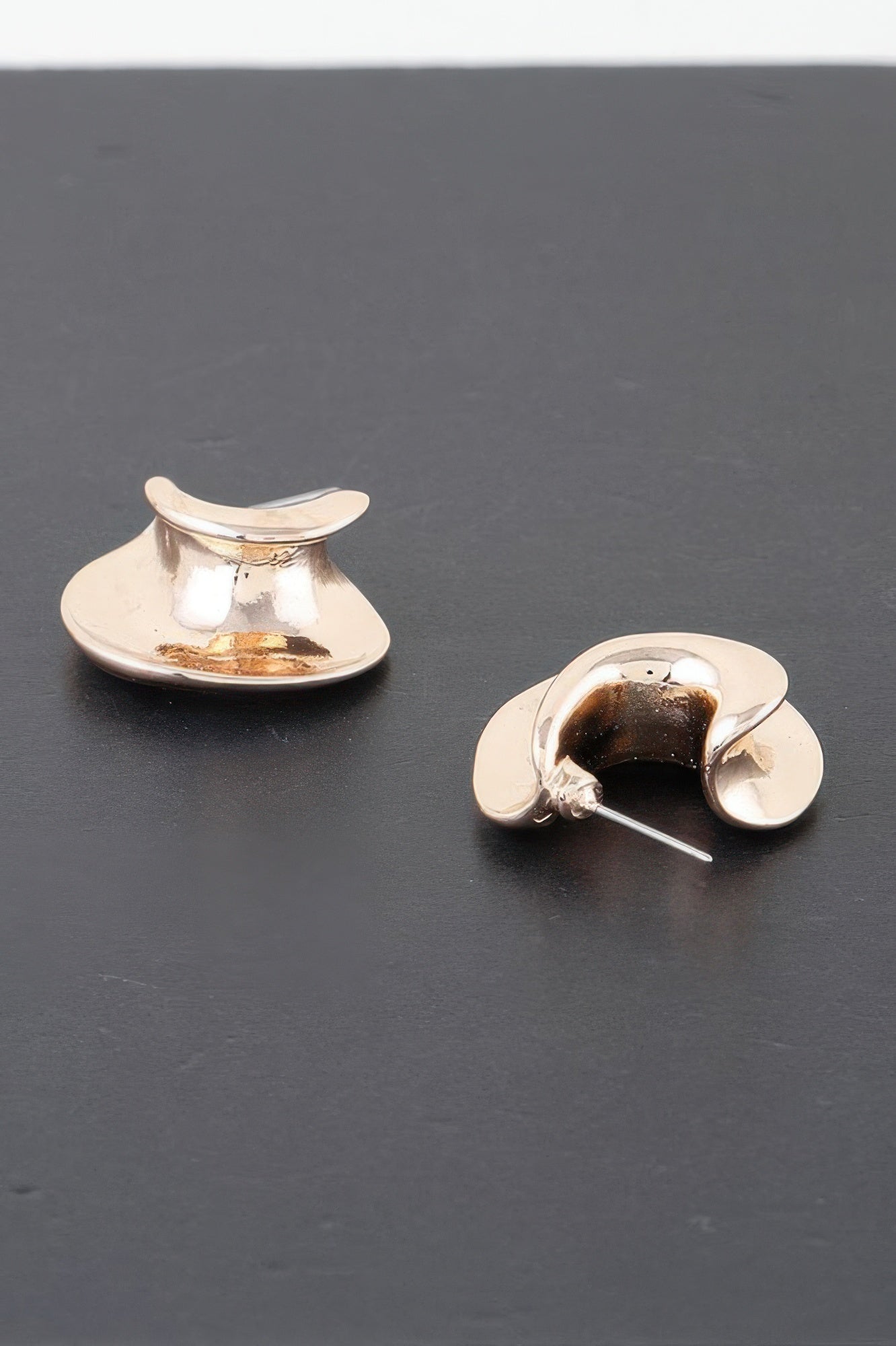Curved Polished Stud Earrings Secondary image