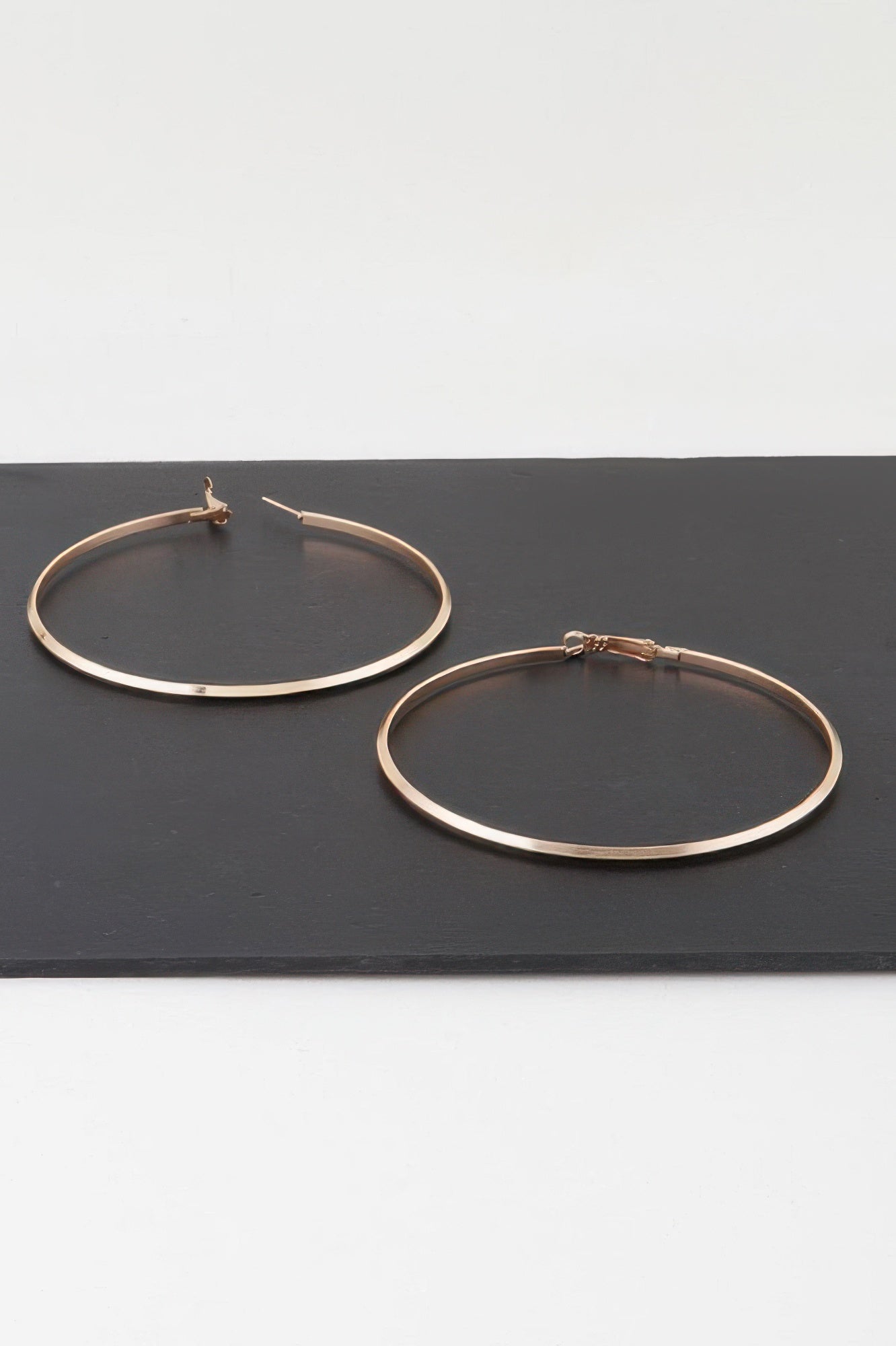 Gold-Tone Sleek Hoop Earrings Secondary image