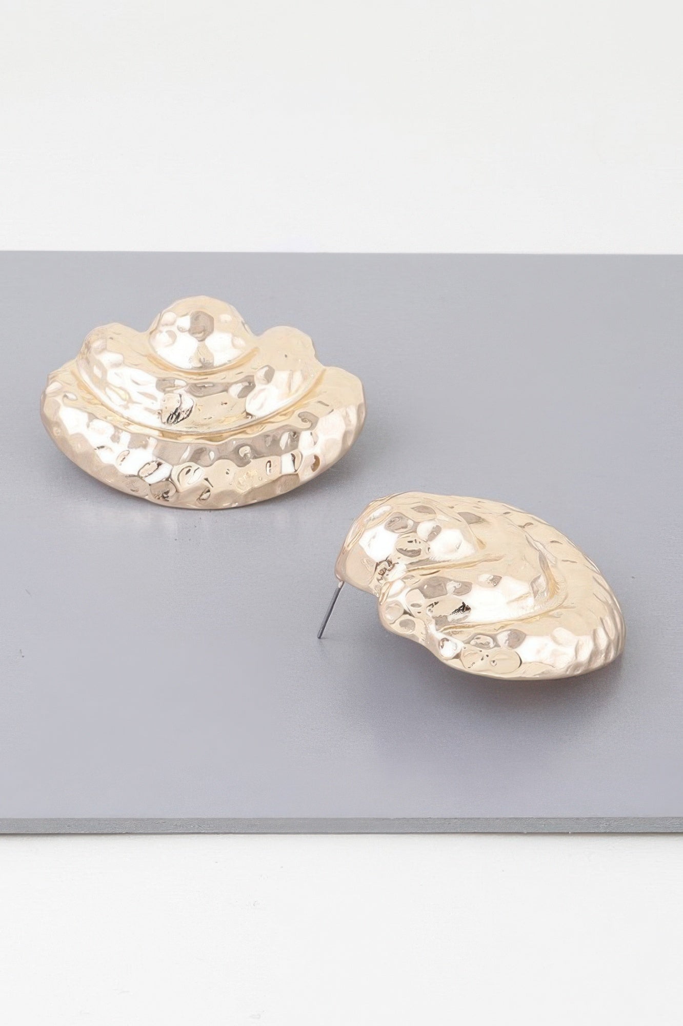 Gold Floral Stud Earrings Secondary image