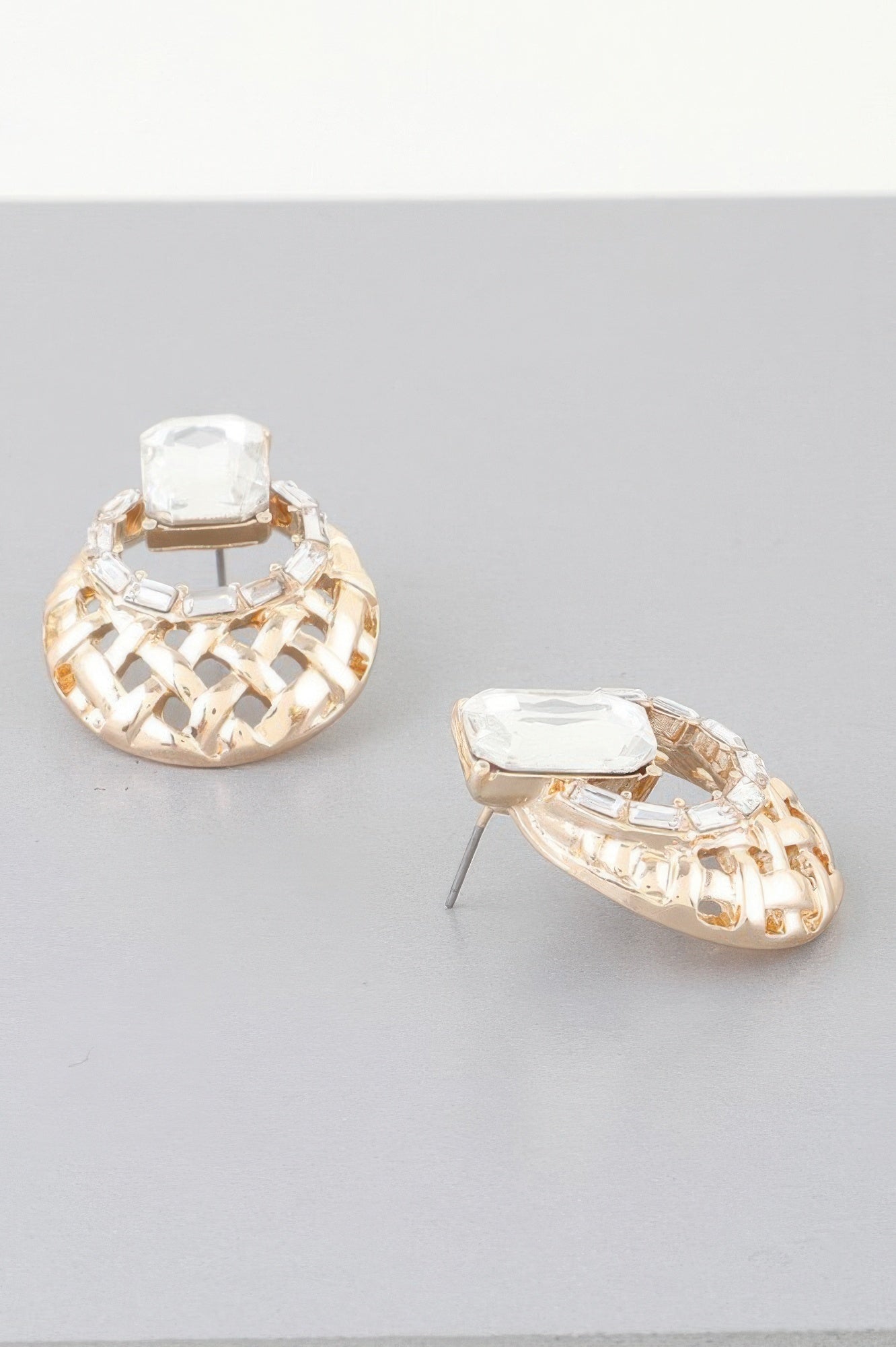 Crystal Accent Statement Drop Earrings Secondary image