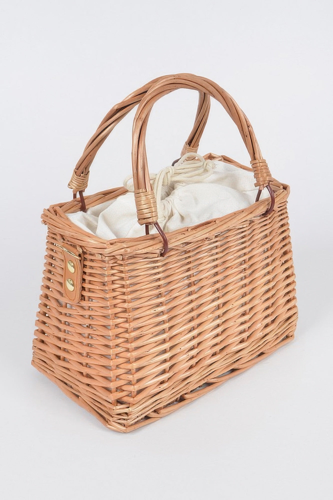Natural Bamboo Basket Bag With Faux Pearl Strap Secondary image