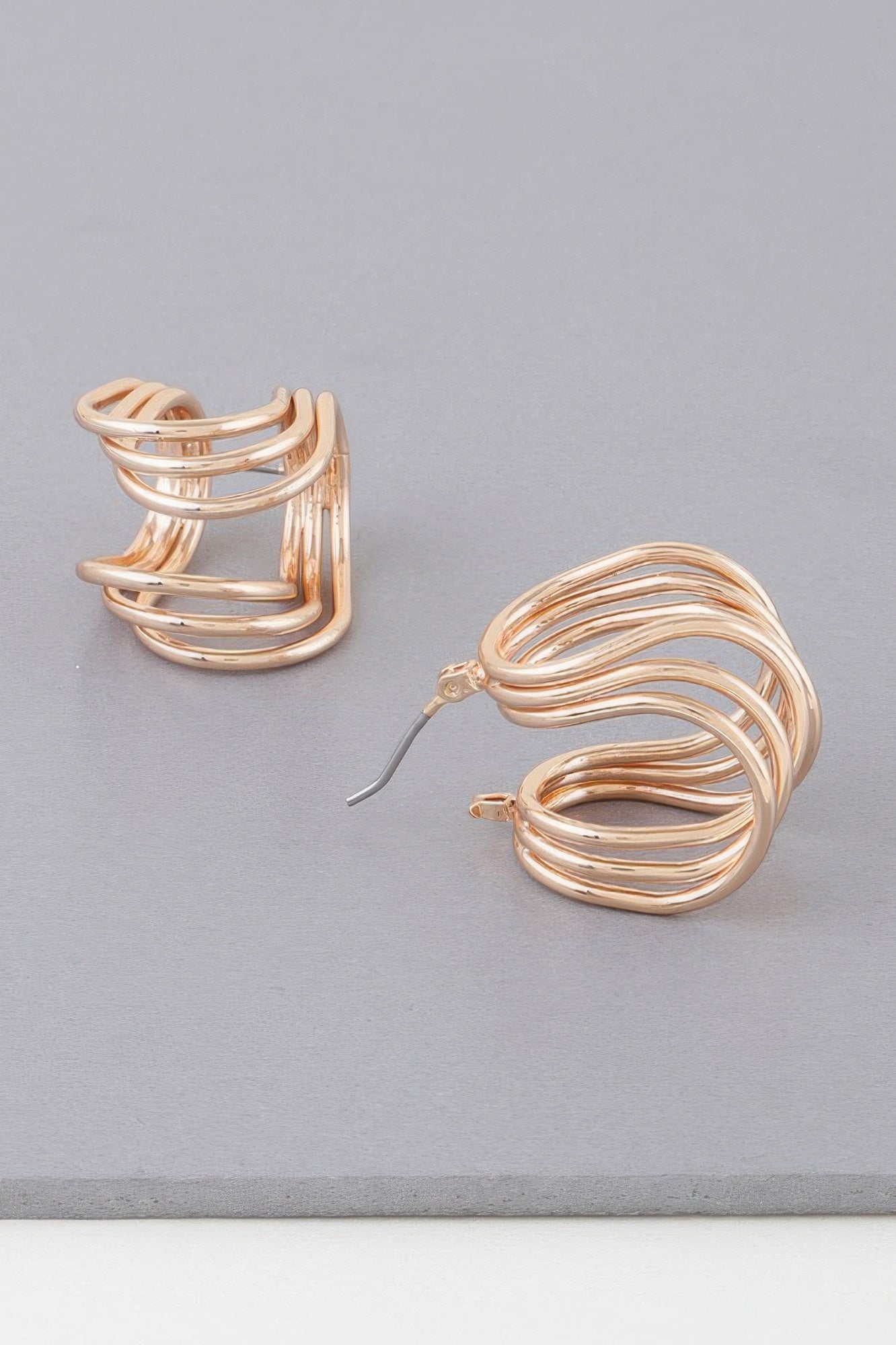 Triple Wire Wrap Hoop Earrings Secondary image