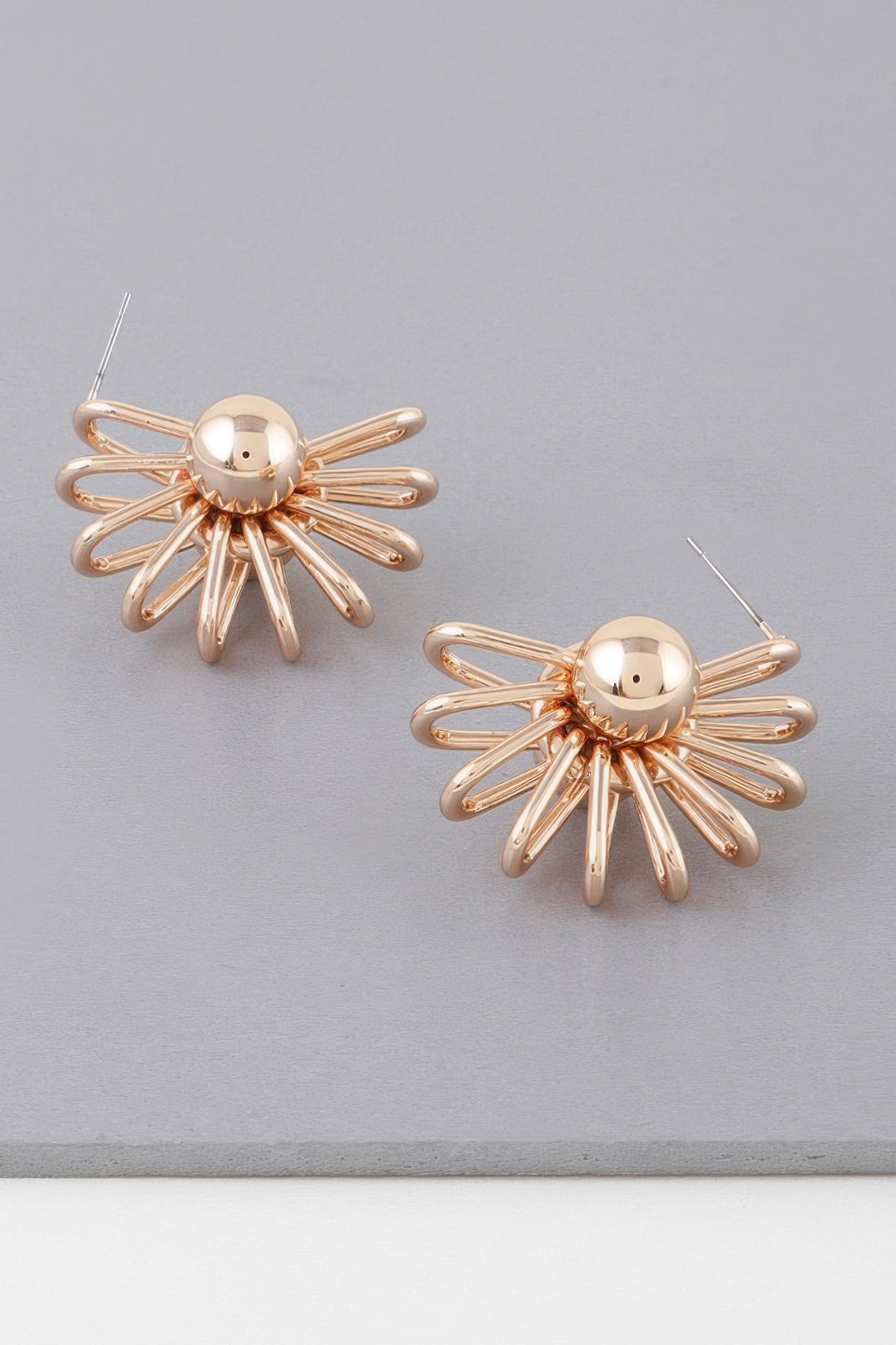 Radiant Wire Sunburst Stud Earrings Secondary image