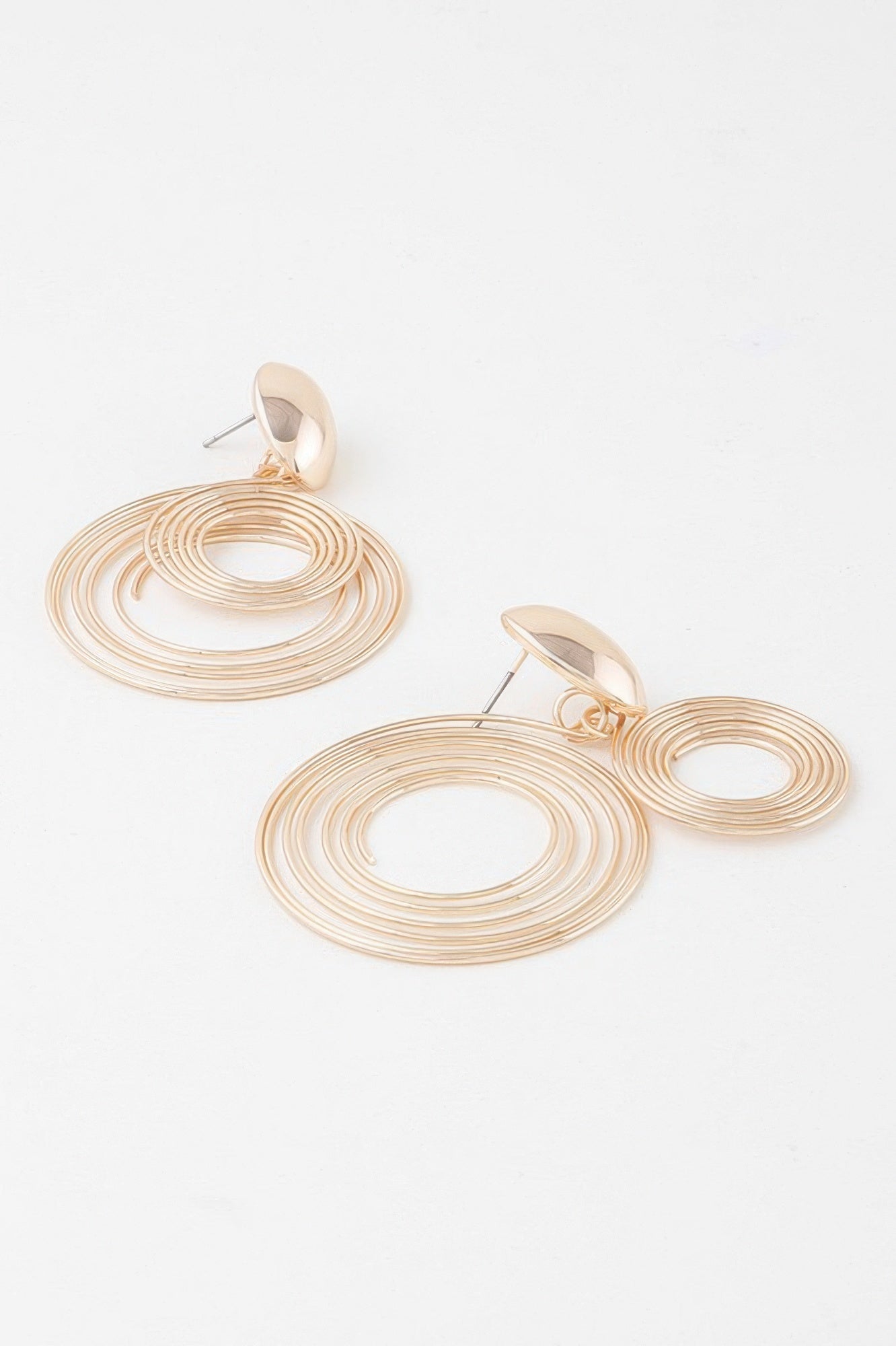 Modern Spiral Circle Drop Earrings Secondary image