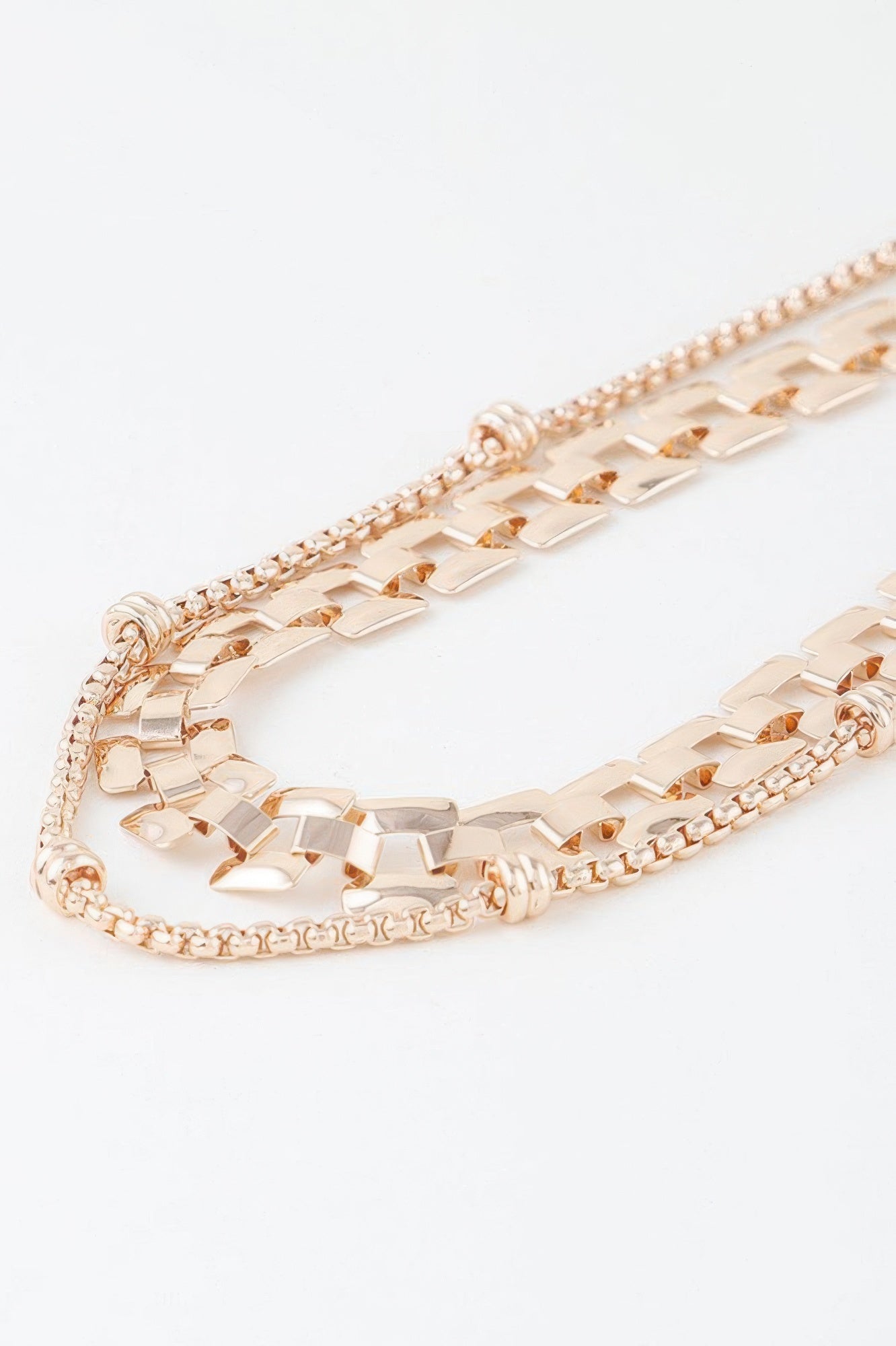 Double-Layer Chain Necklace with Polished Finish Secondary image