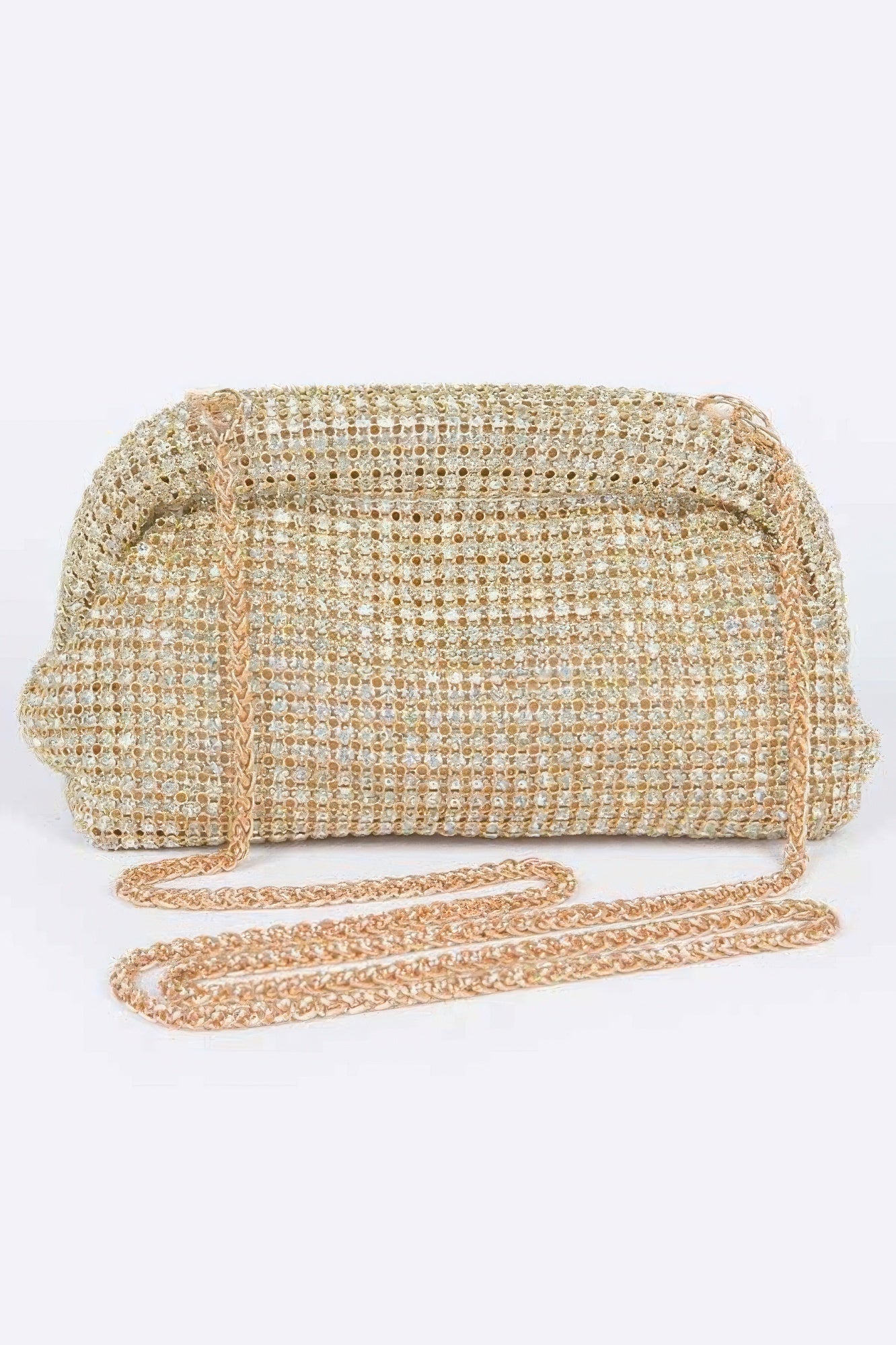 Rhinestone Grid Oversized Chain Strap Clutch Secondary image