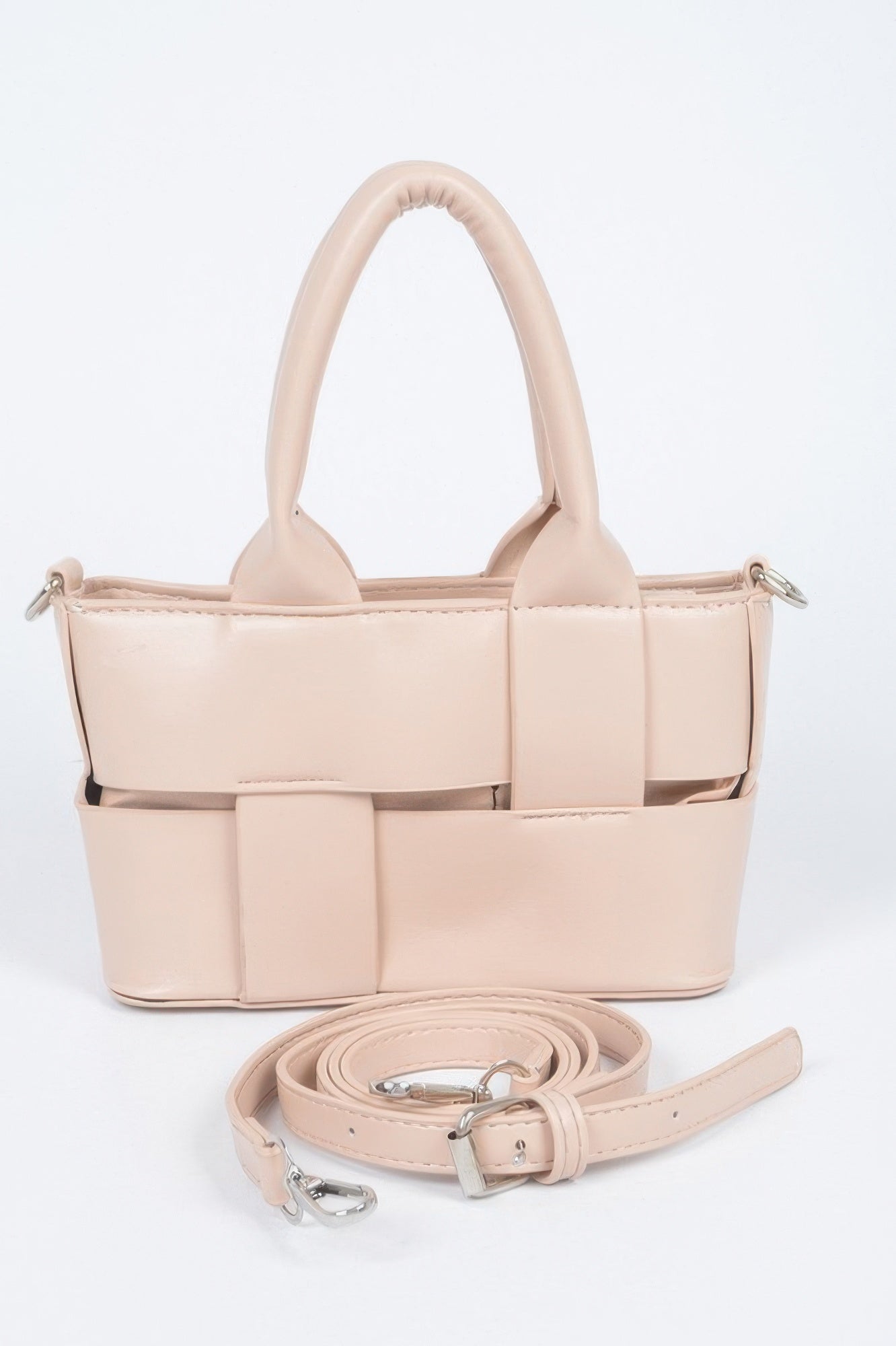 Braided Faux Leather Small Tote Bag Secondary image