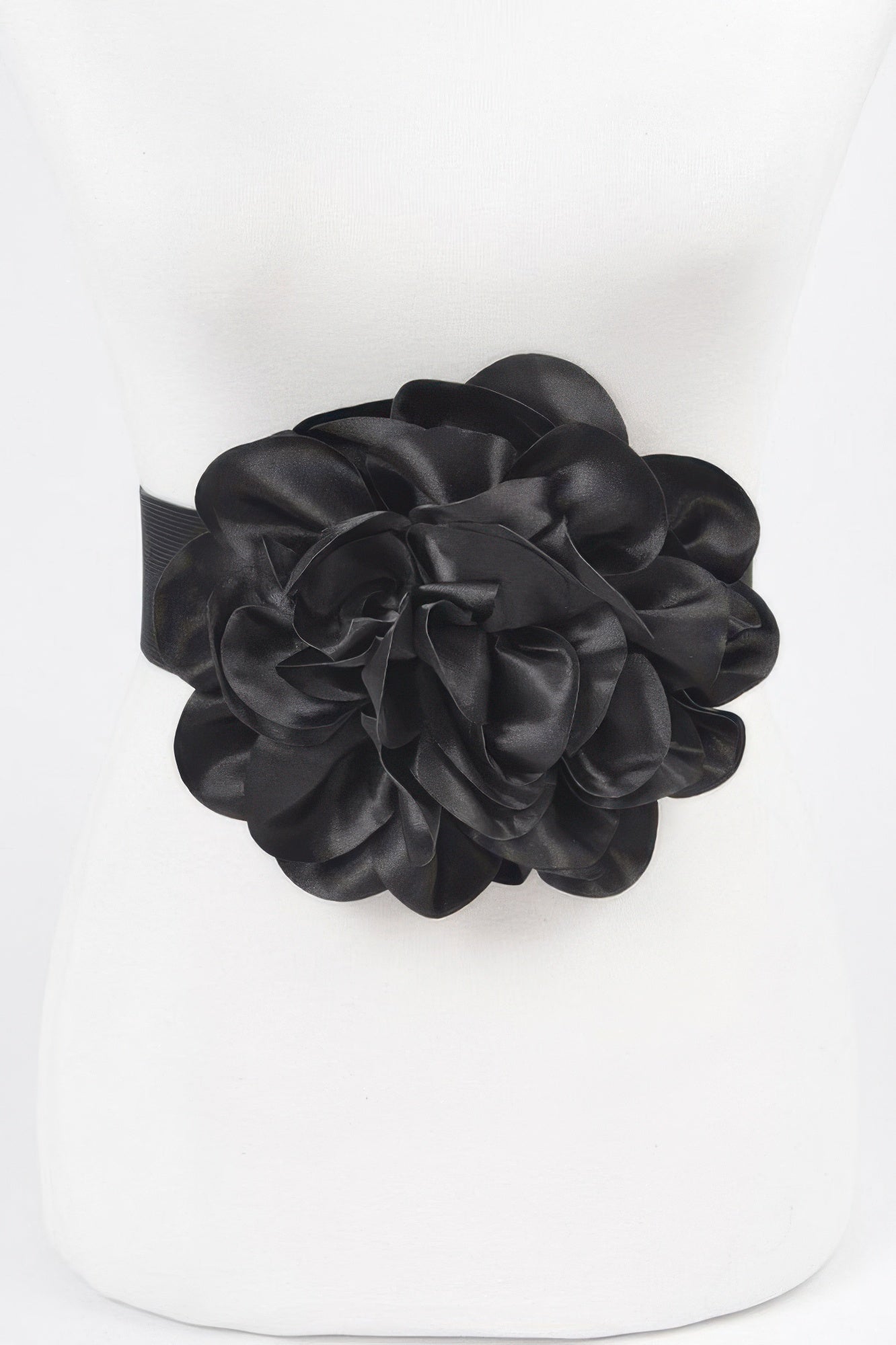Oversized Satin Flower Stretch Belt Secondary image