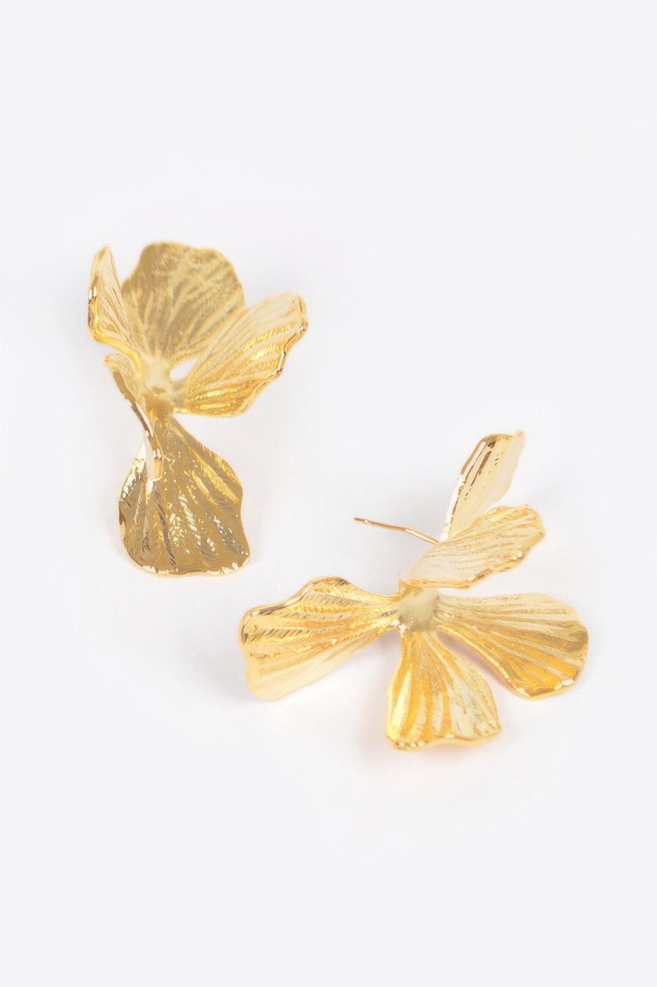 Gold-Plated Floral Statement Earrings Secondary image