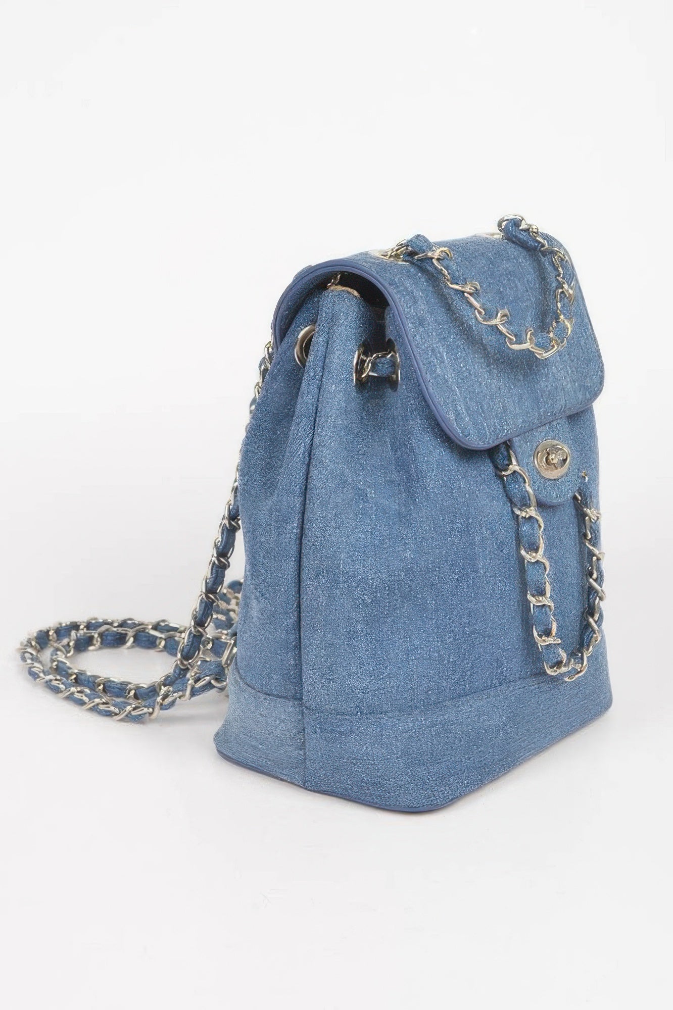 Denim Chain-Strap Backpack Secondary image