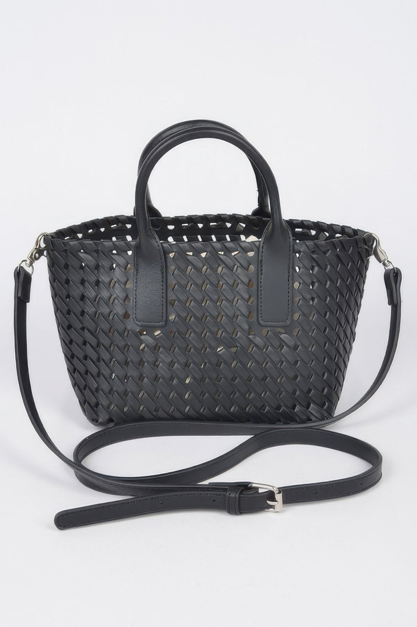 Braided Faux Leather Tote with Shoulder Strap Secondary image