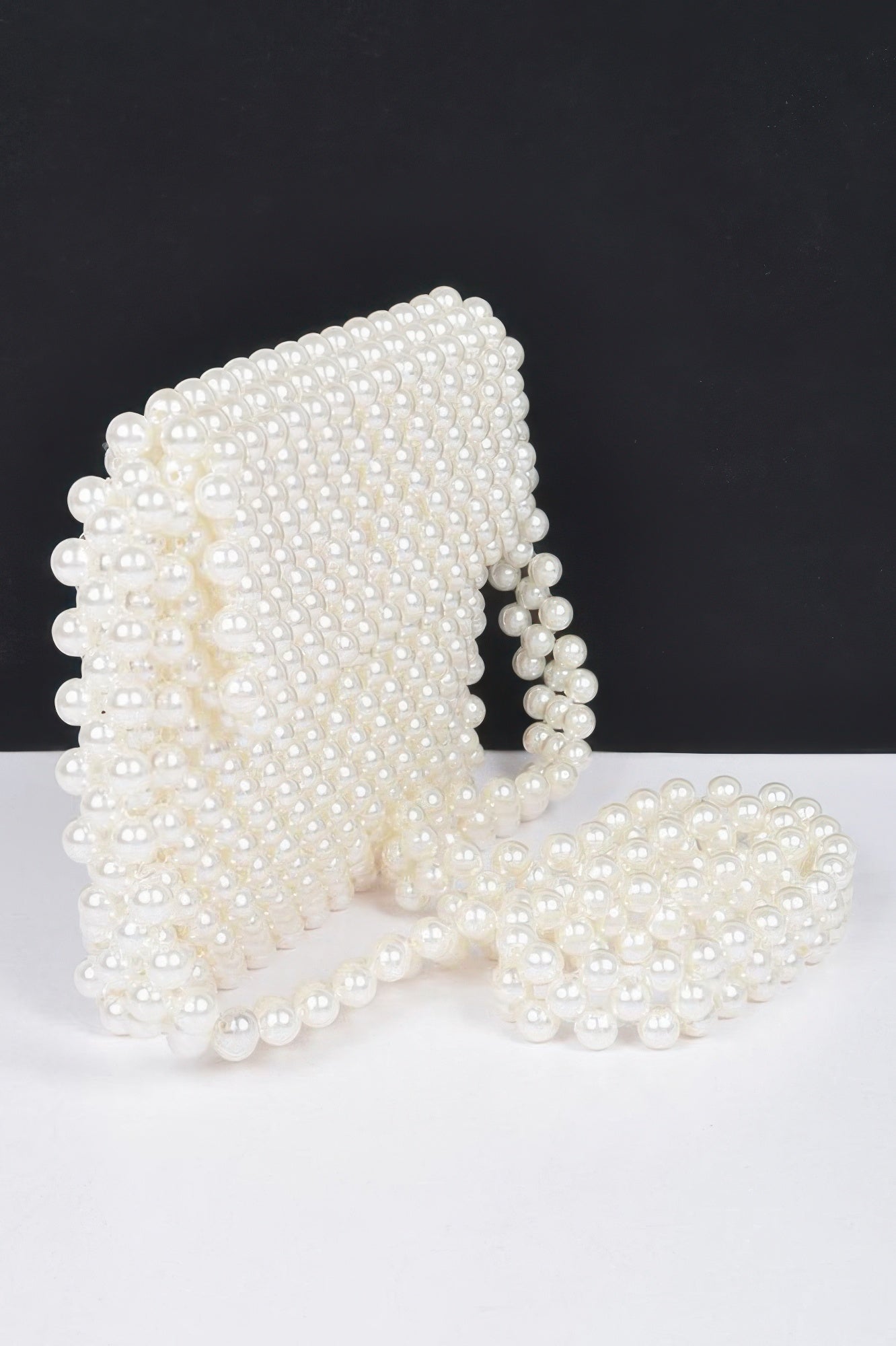 Cream Faux Pearl Beaded Crossbody Bag Secondary image