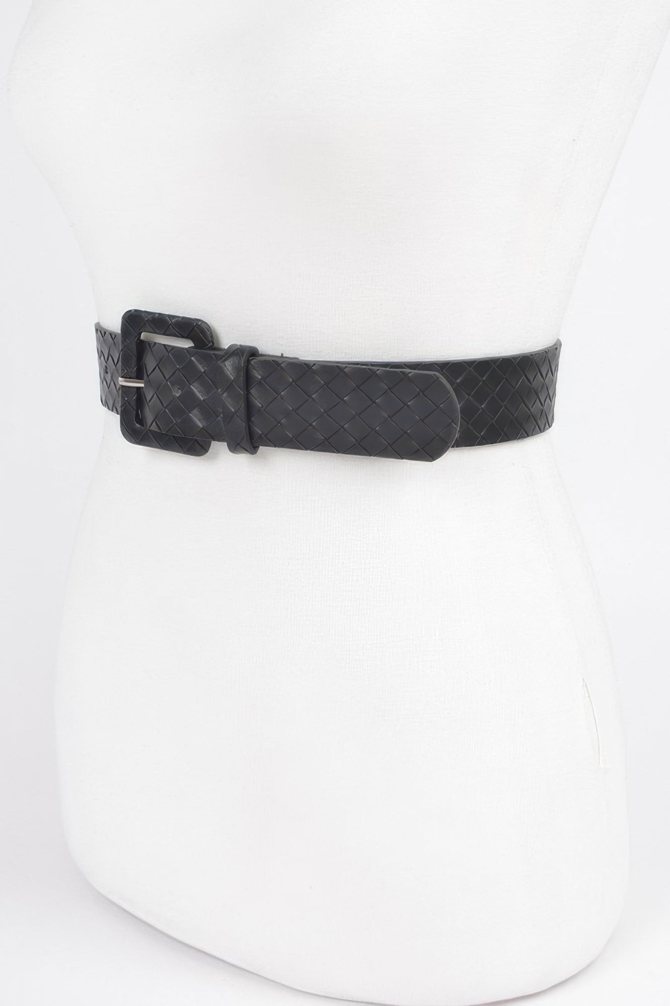 Embossed Woven Faux Leather Belt Secondary image