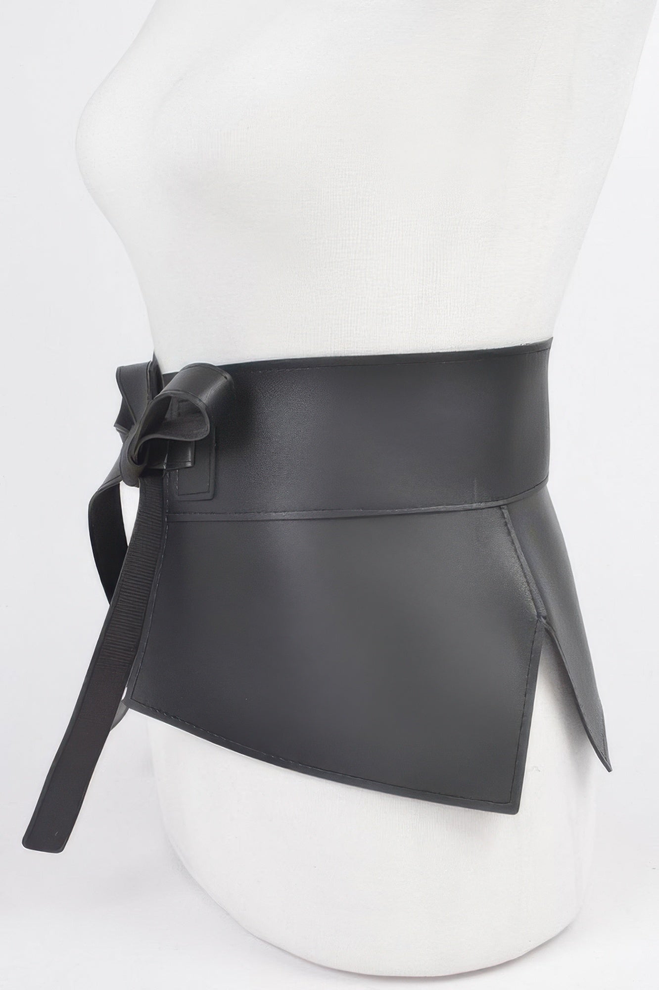 Wide PU Wrap Skirt Belt with Tie Closure Secondary image