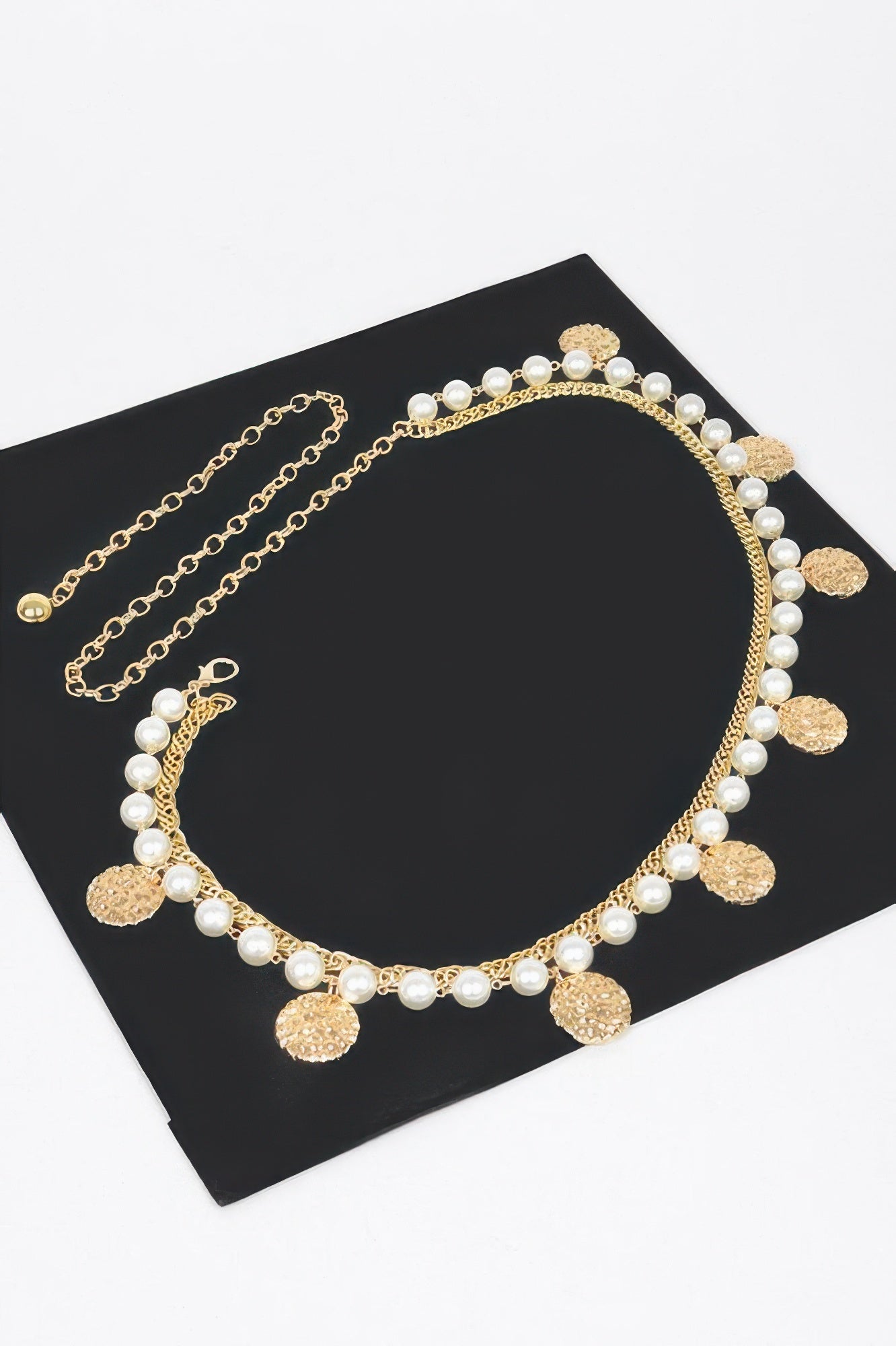 Faux Pearl Charm Chain Belt Secondary image