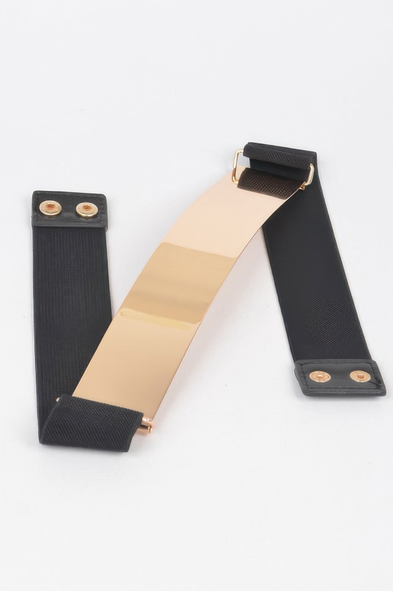 Wide Elastic Waist Belt with Metal Front Plate Secondary image