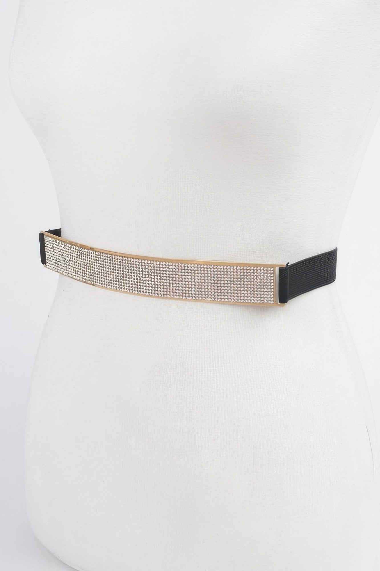 Rhinestone Front Plate Stretch Belt Secondary image