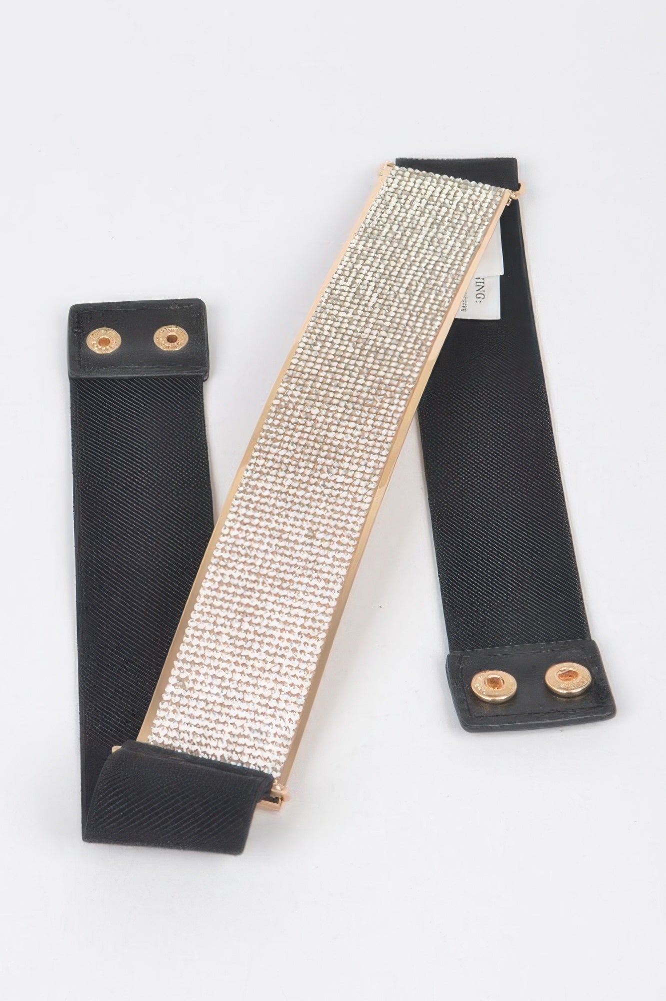 Rhinestone Wide-Plate Stretch Belt Secondary image