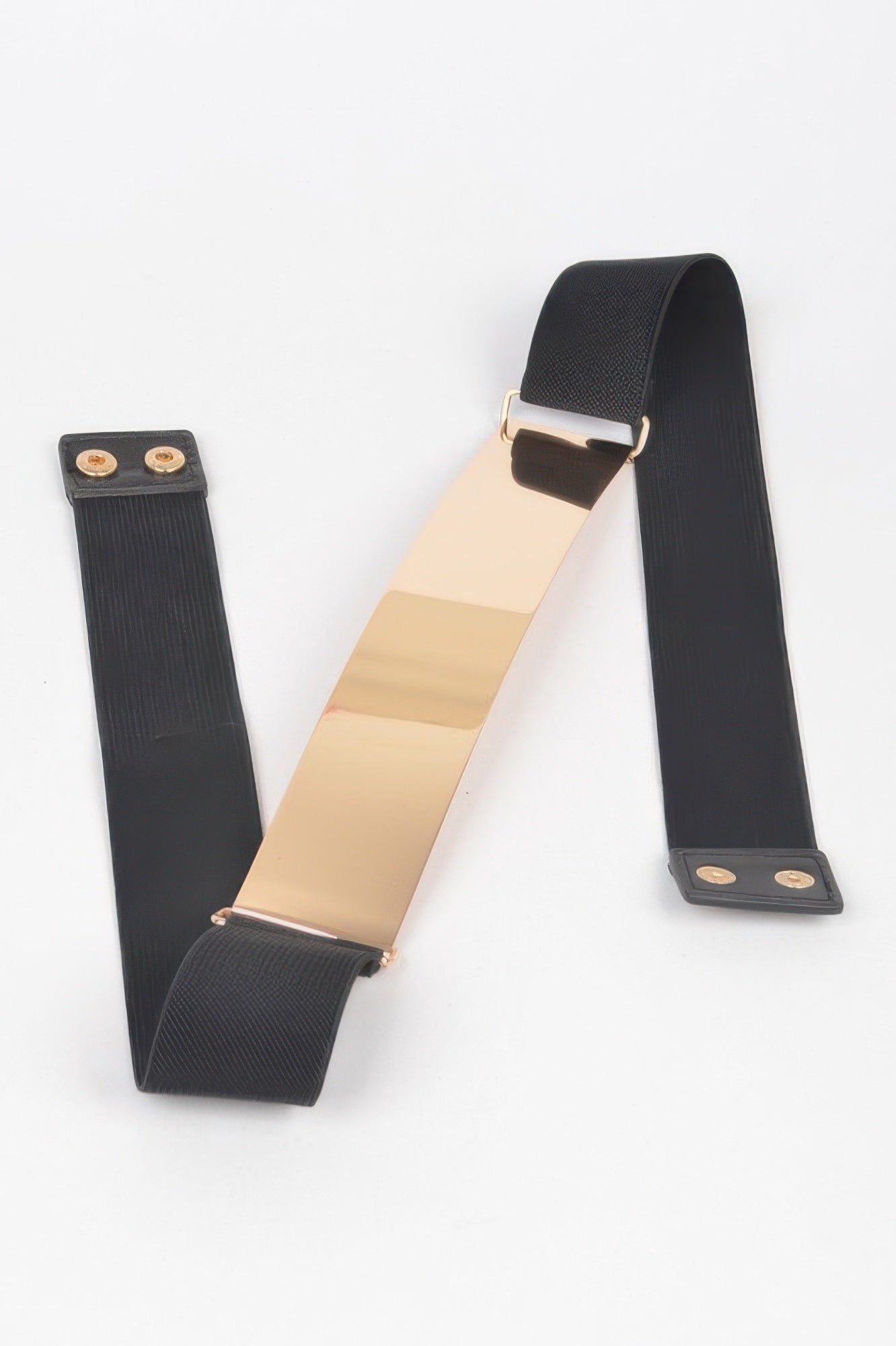 Metal Plate Stretch Belt with Curved Front Secondary image