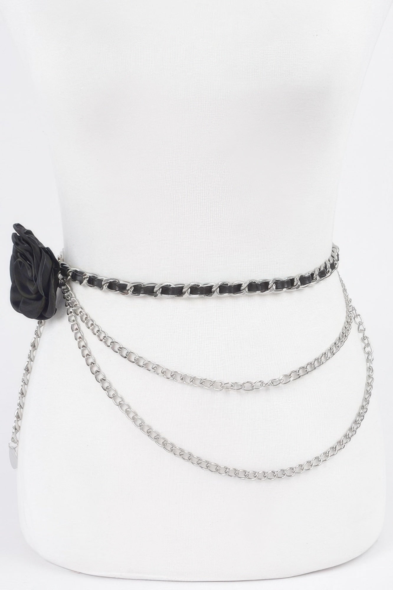 Plus Size Floral Chain Belt with Draped Double-Layer Design Secondary image
