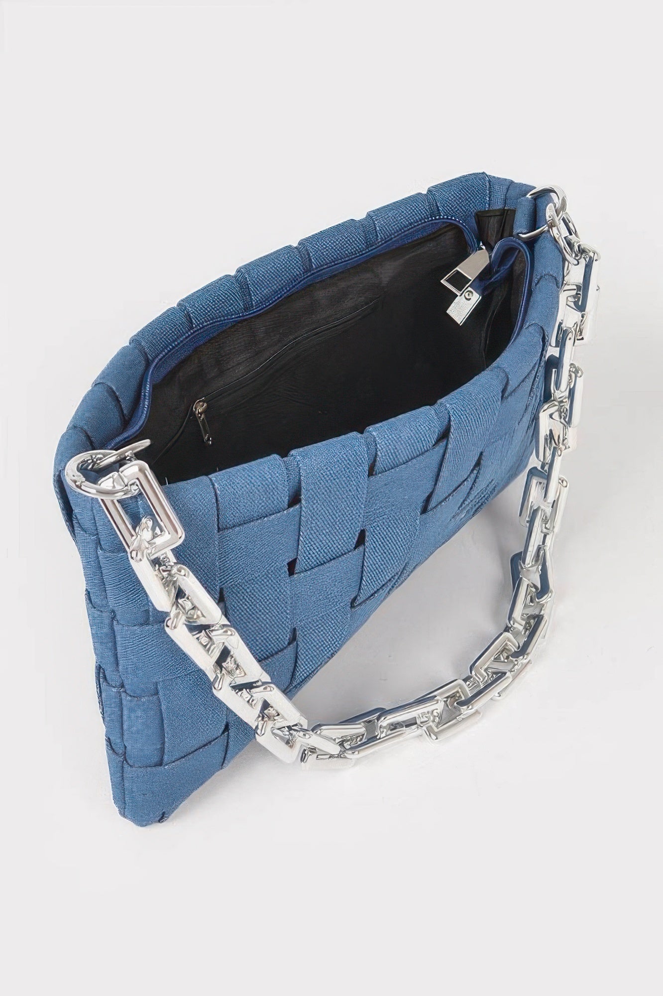 Woven Denim Chain Shoulder Bag Secondary image