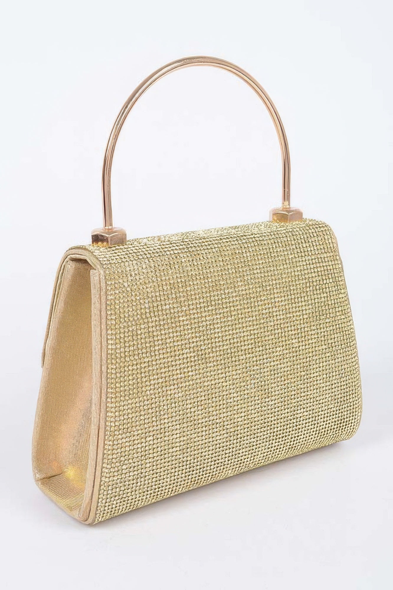 Gold Textured Metallic Top Handle Handbag Secondary image