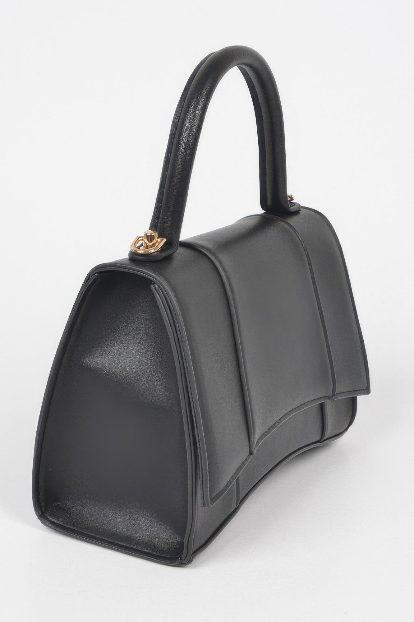 Structured Faux Leather Handbag with Top Handle Secondary image