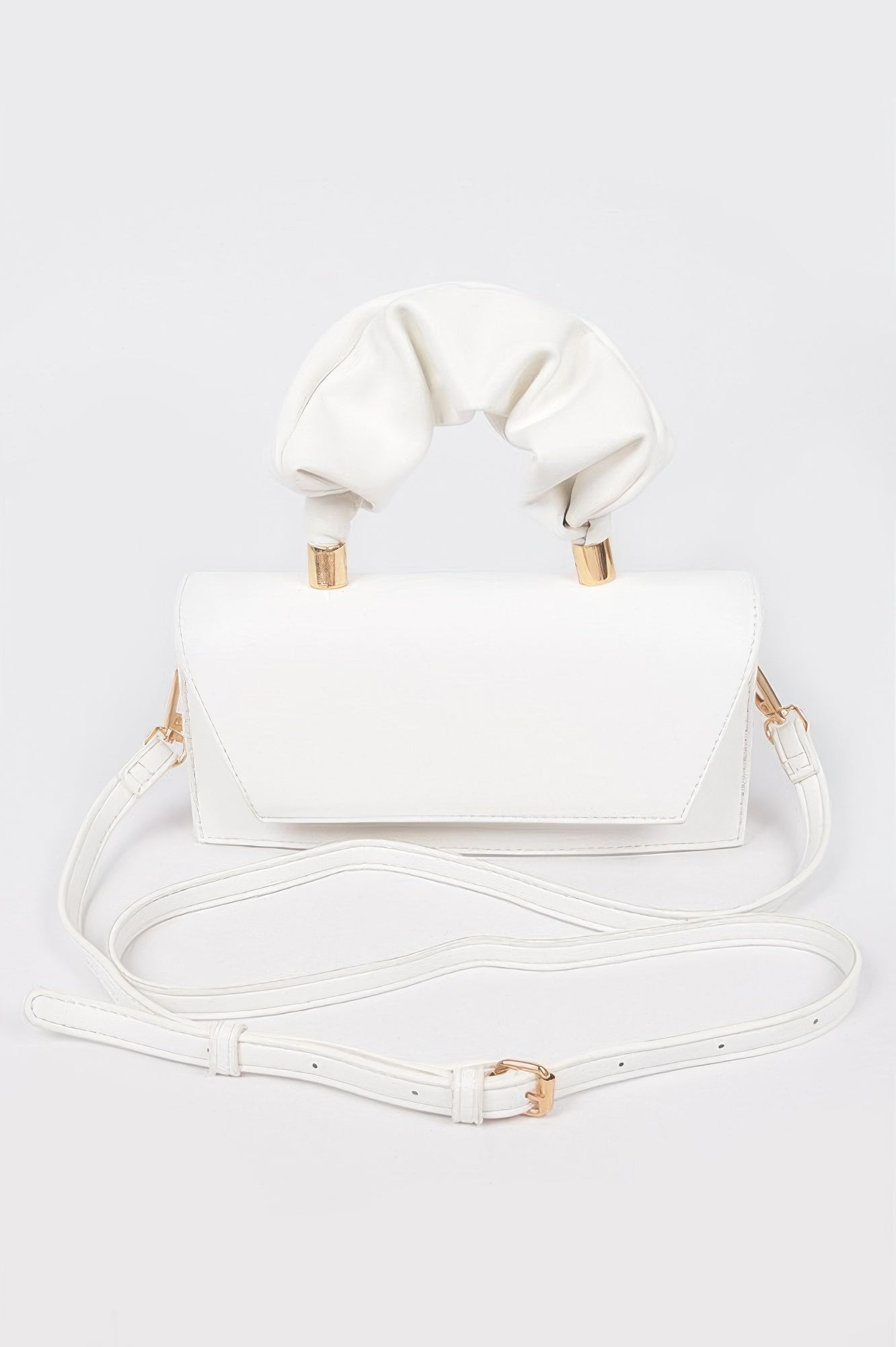 Flap-Front Handbag with Gathered Handle Secondary image