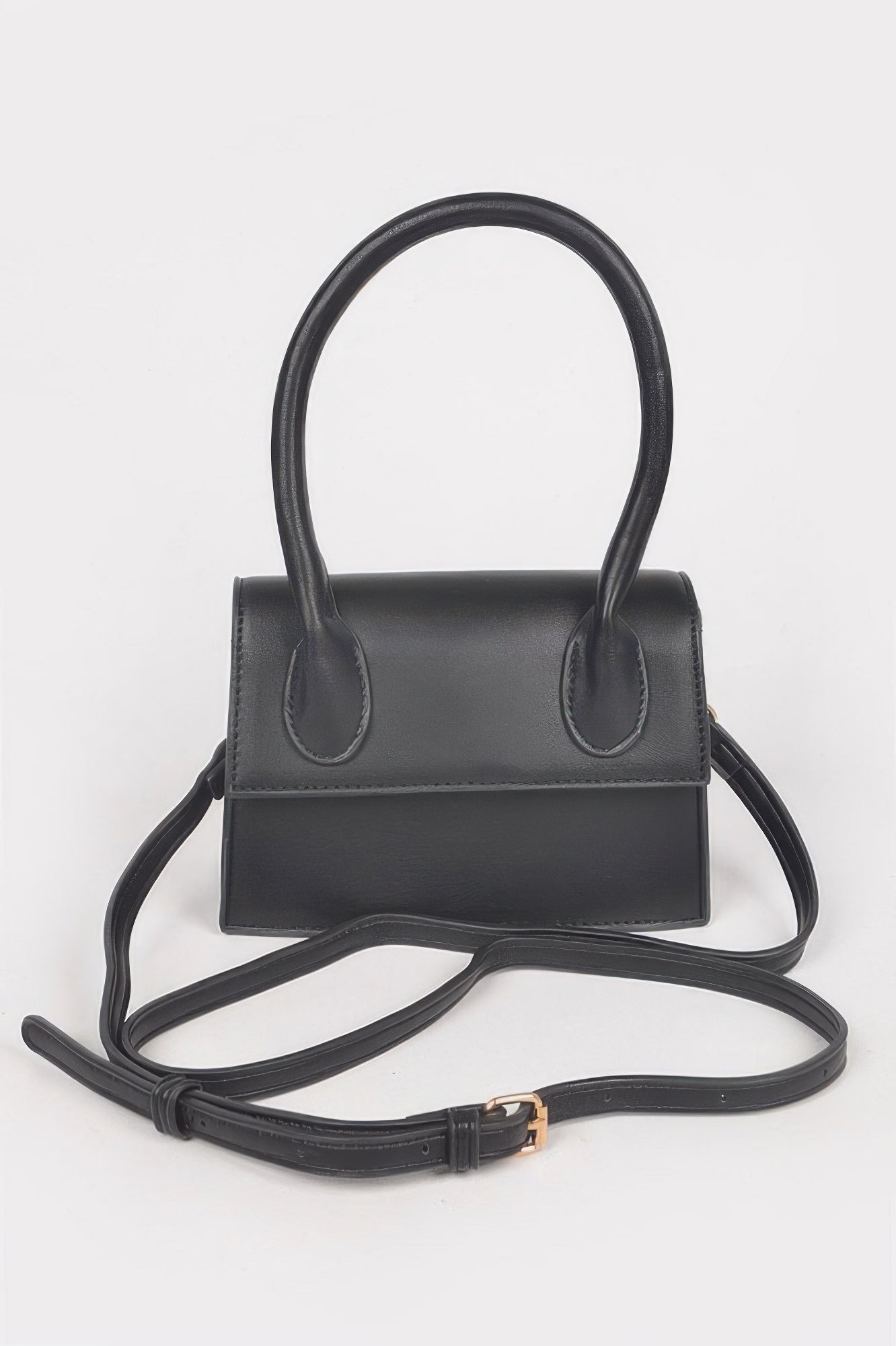 Structured Faux Leather Top Handle Crossbody Bag Secondary image