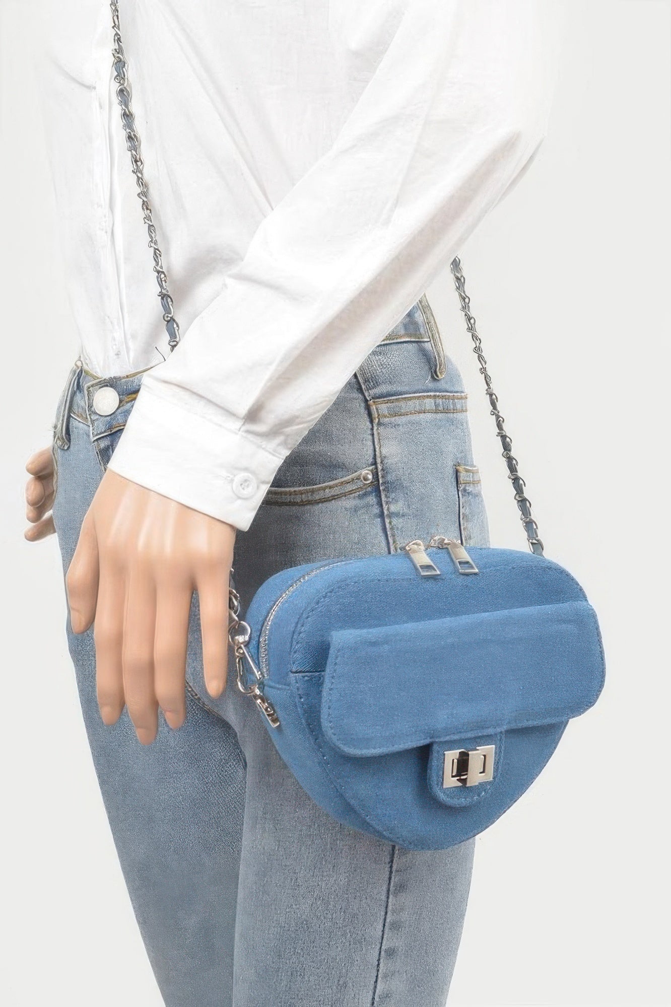 Denim Heart Silhouette Crossbody Bag Secondary image