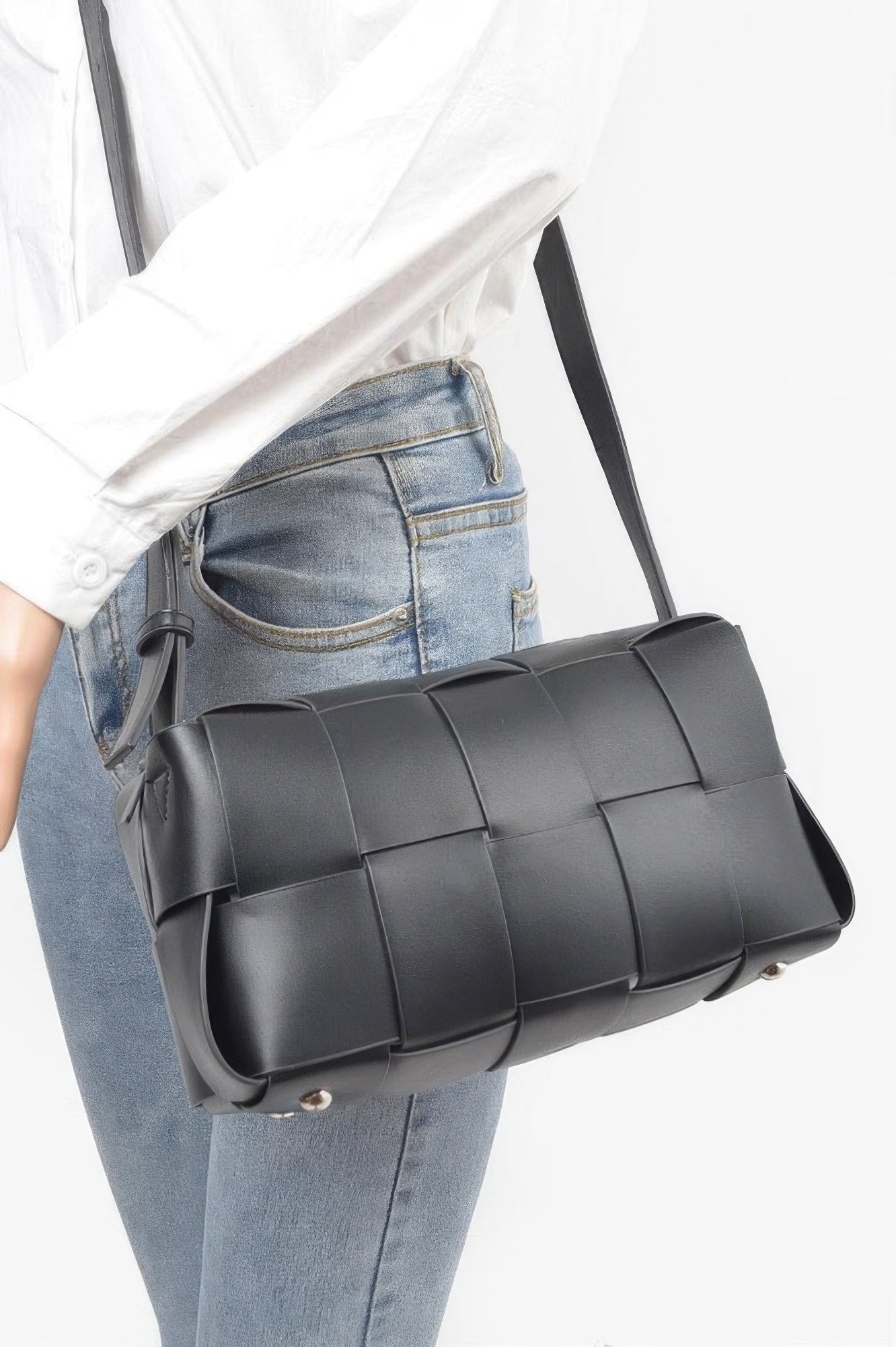 Braided Faux Leather Crossbody Bag Secondary image