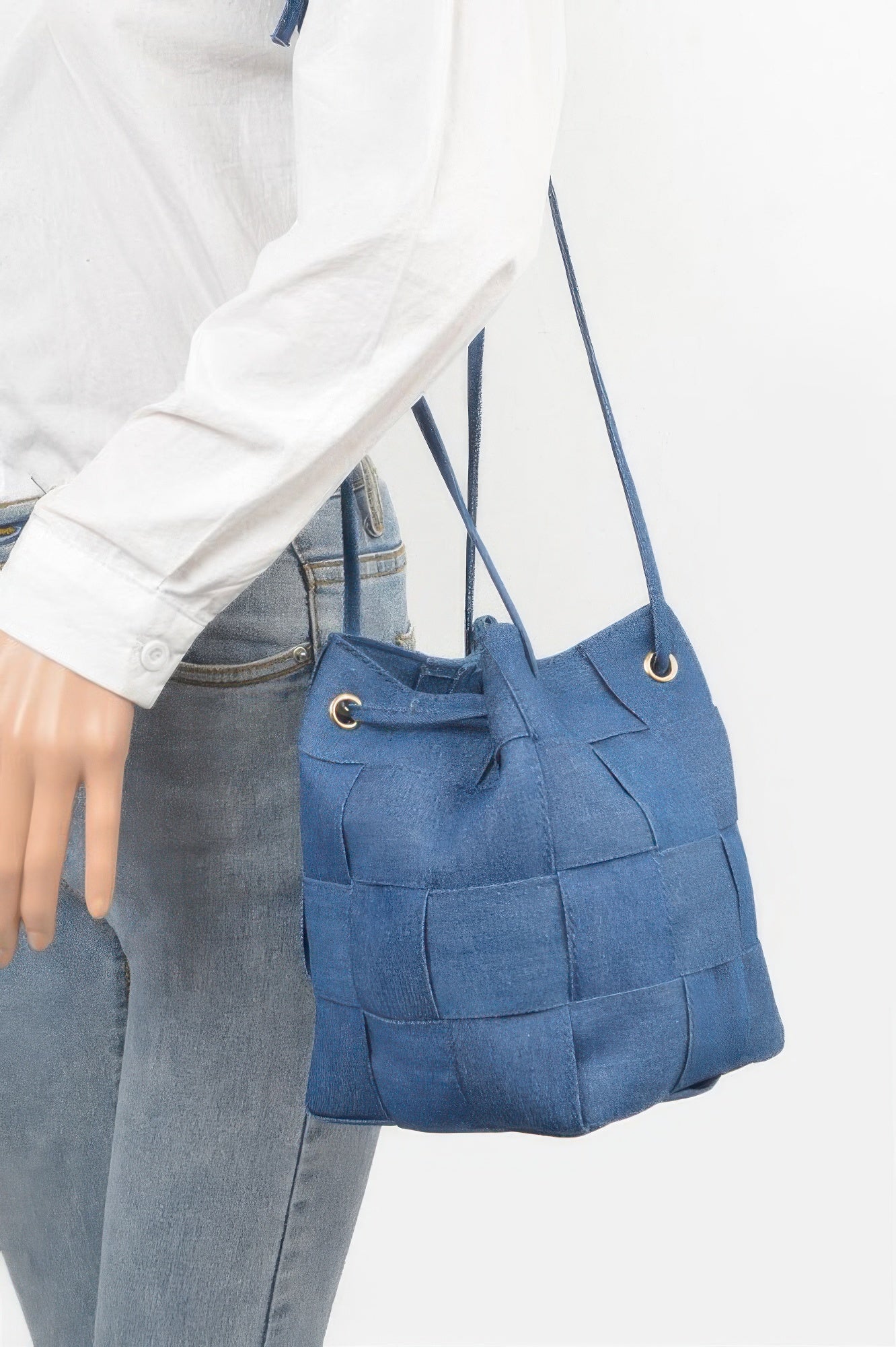 Patchwork Denim Bucket Shoulder Bag Secondary image