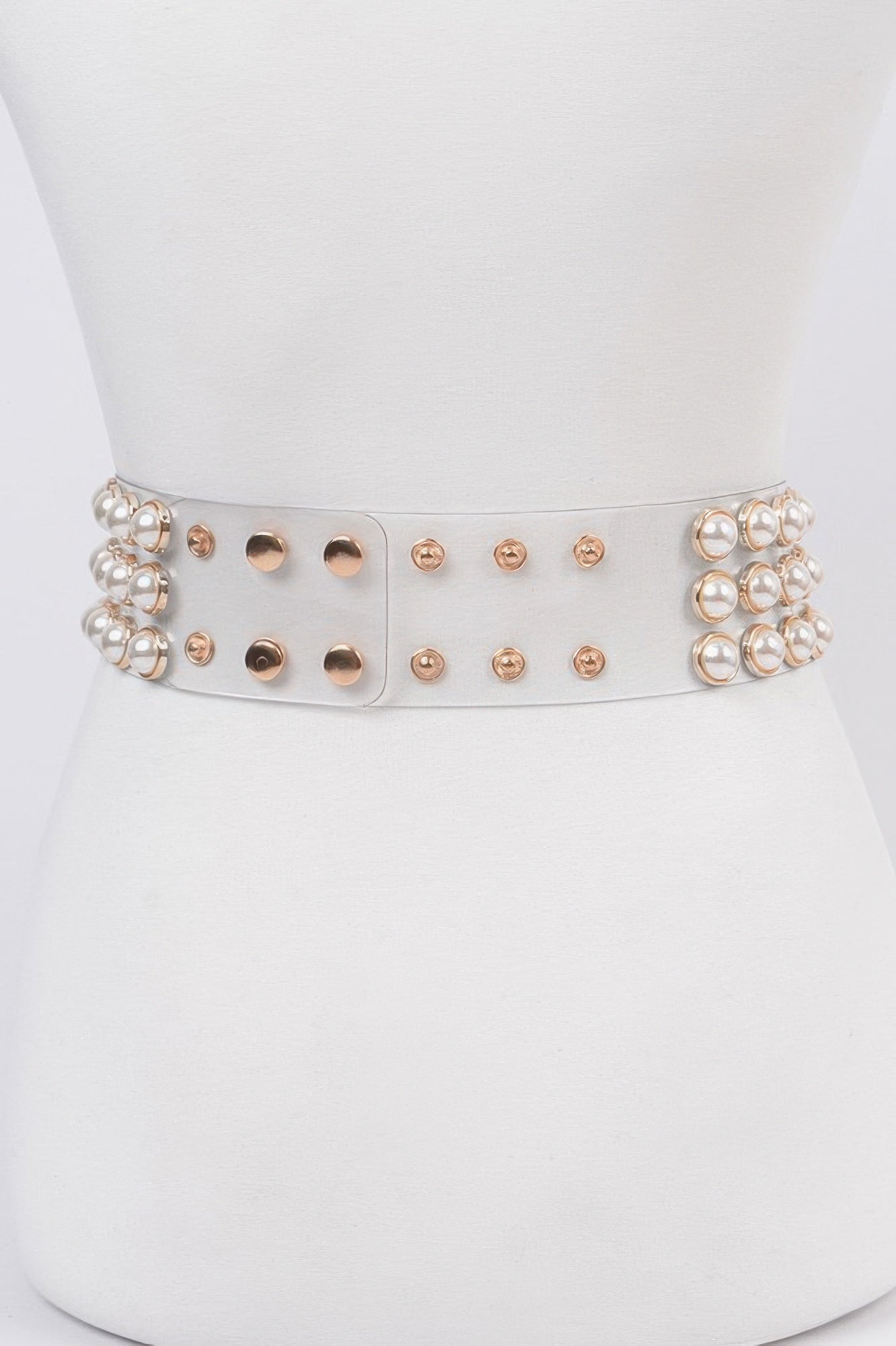 Clear PVC Pearl-Detail Belt Secondary image
